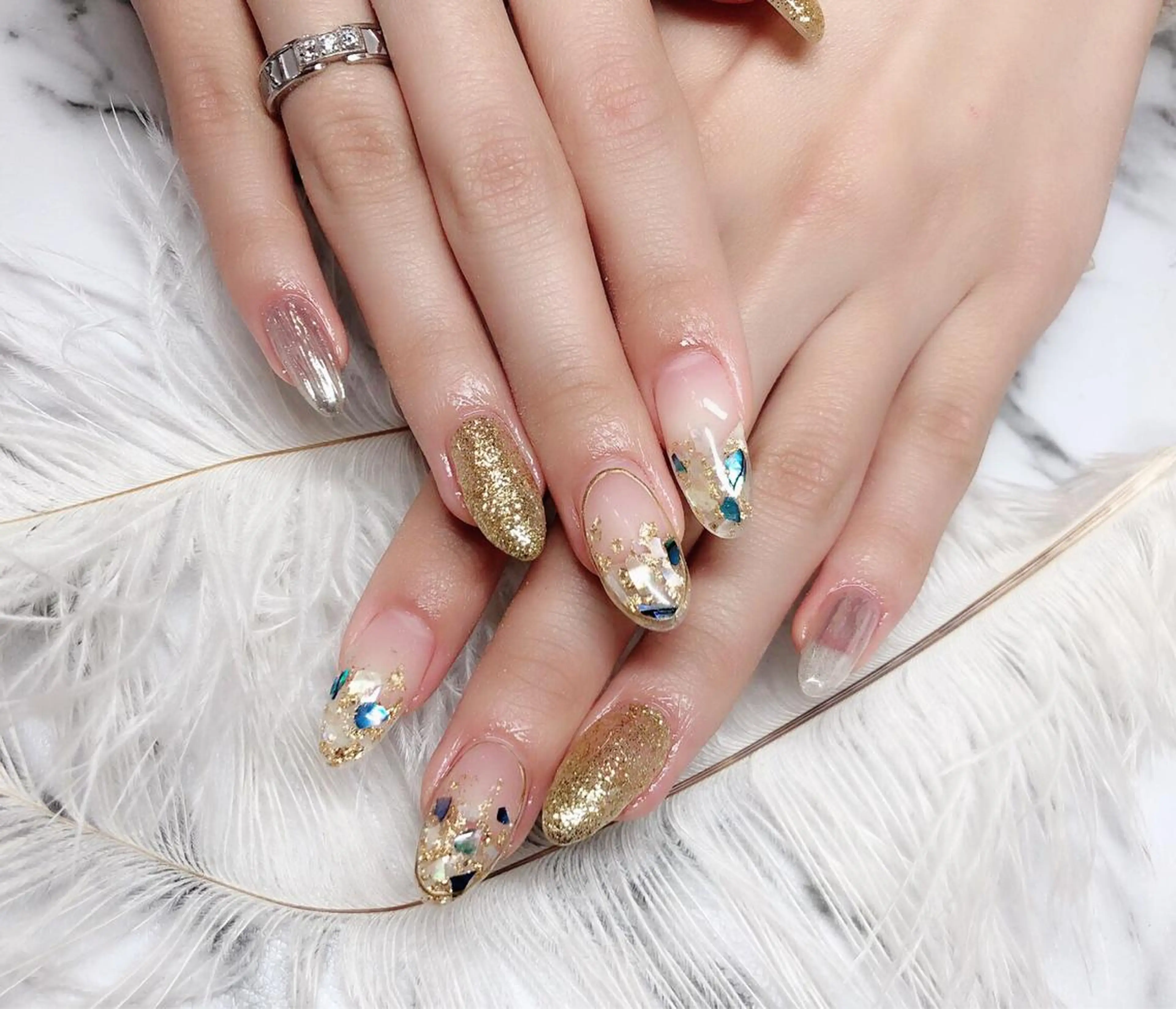 ネイル ハンドネイル マジック ミラーのネイルデザイン