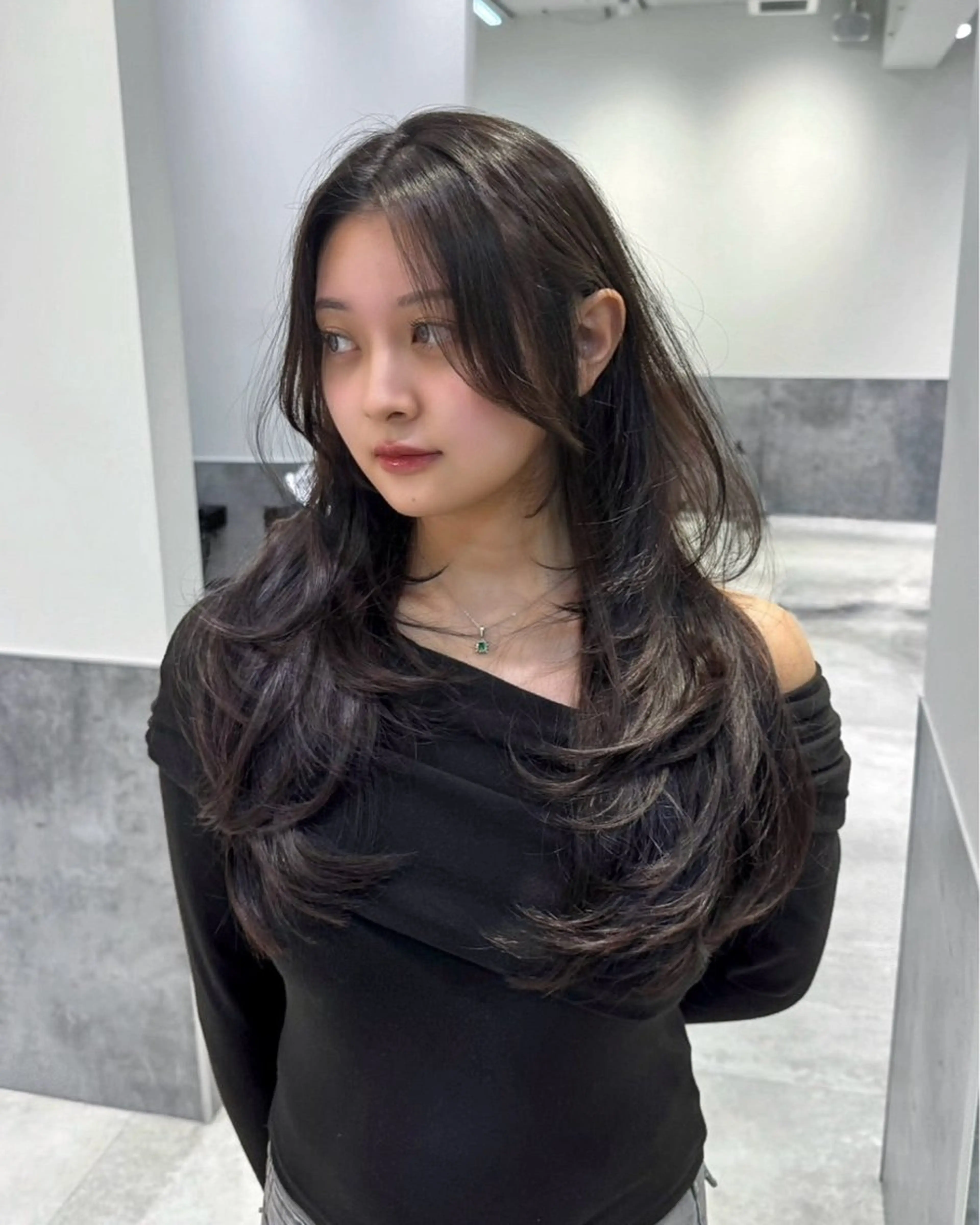 ロング 顔周りカット レイヤーカット カット ヘアカラー トリートメント 韓国系支持率No.1 レイヤー特化/きょうのヘアスタイル