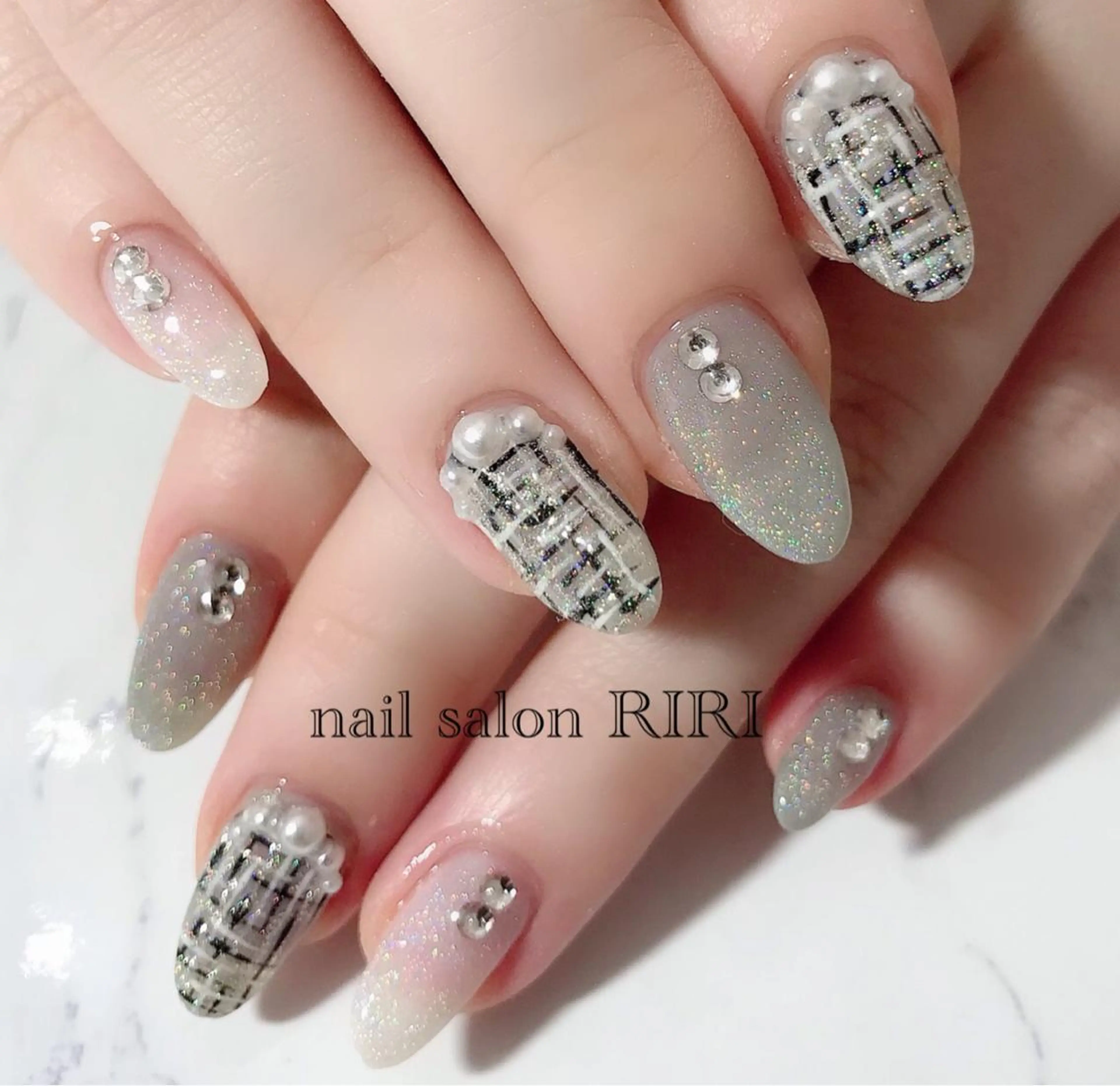 ネイル マグネットネイル ツイードネイル private  nail  salon RIRI所属・RIRI リリのネイルデザイン