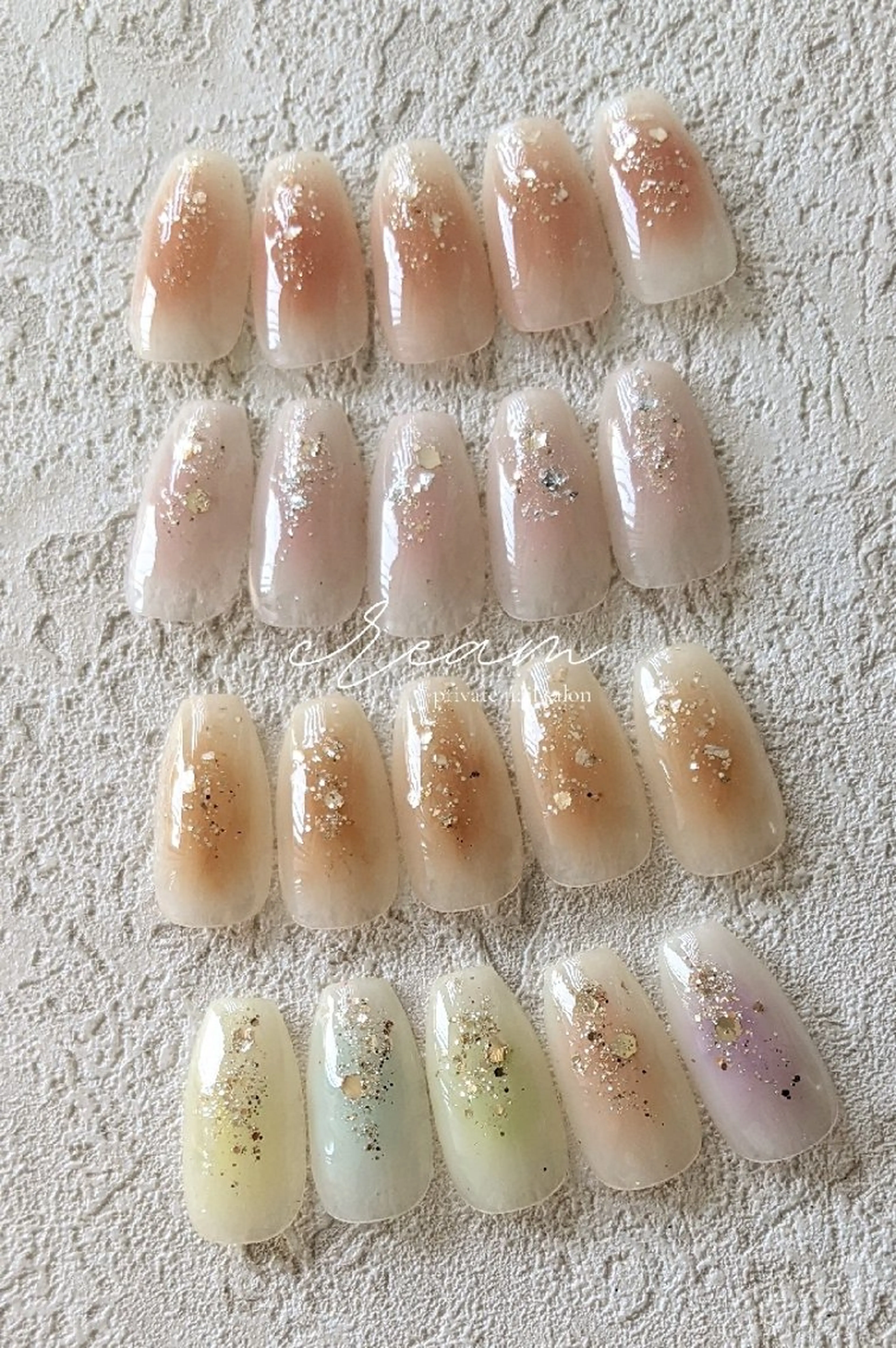 ネイル チークネイル ラメ(グリッター) cream. nailのネイルデザイン