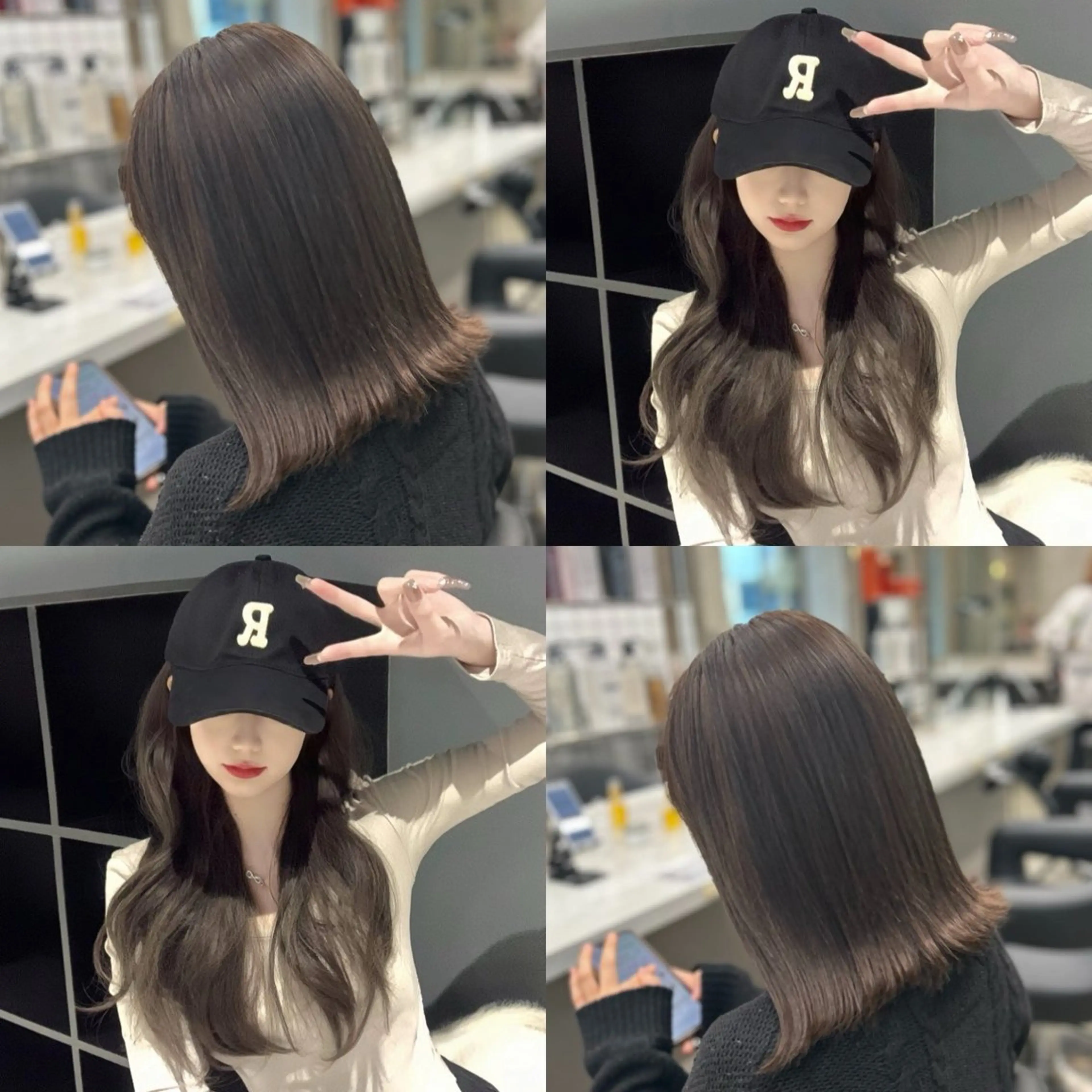 セミロング カラー パーマ ヘアアレンジ メンズ キッズ ブリーチなしカラー/ ブラウン/レイヤーのヘアスタイル