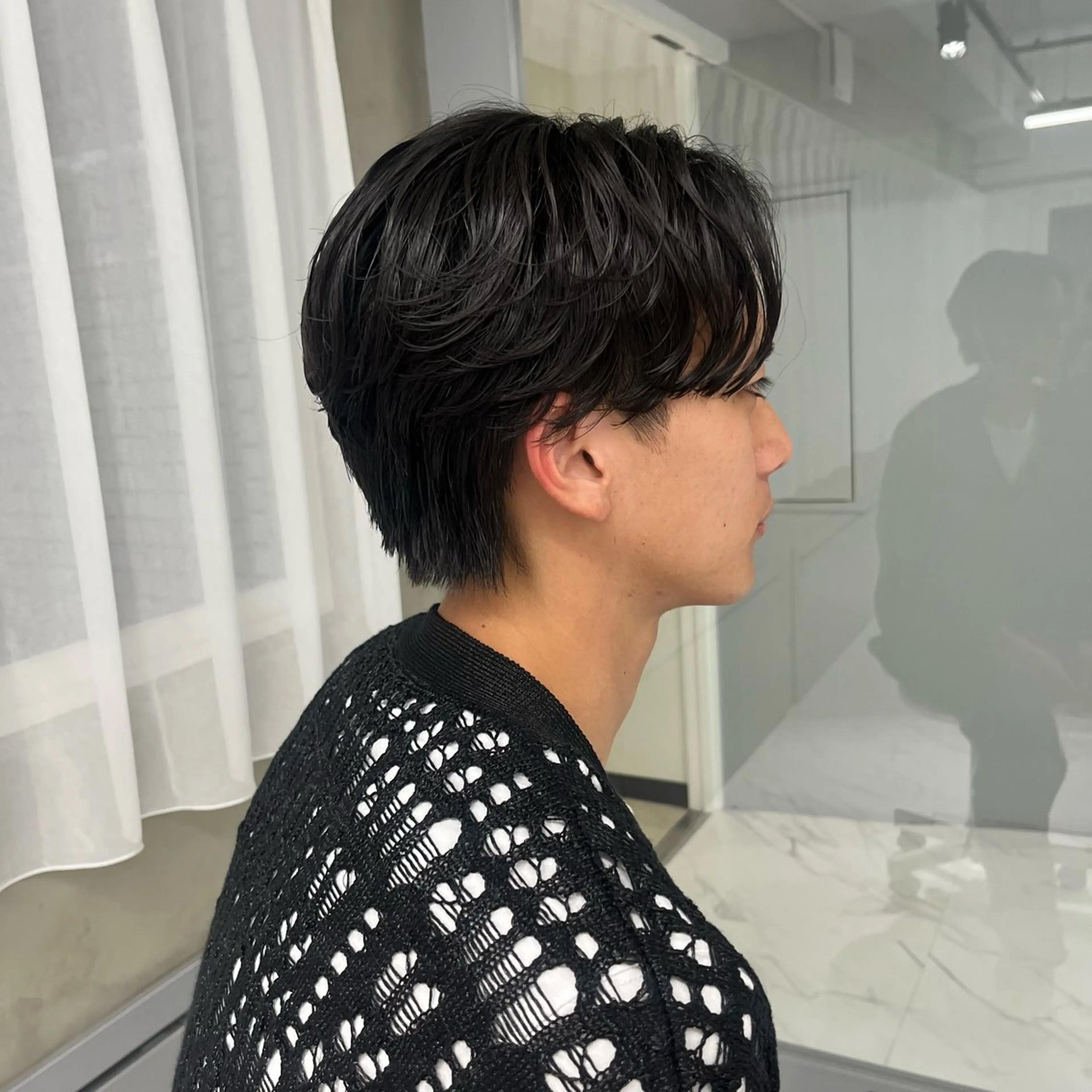 ショート パーマ メンズ フェザーパーマ メンズパーマ ニュアンスパーマ りおな/髪質改善/ カラー /平尾のヘアスタイル