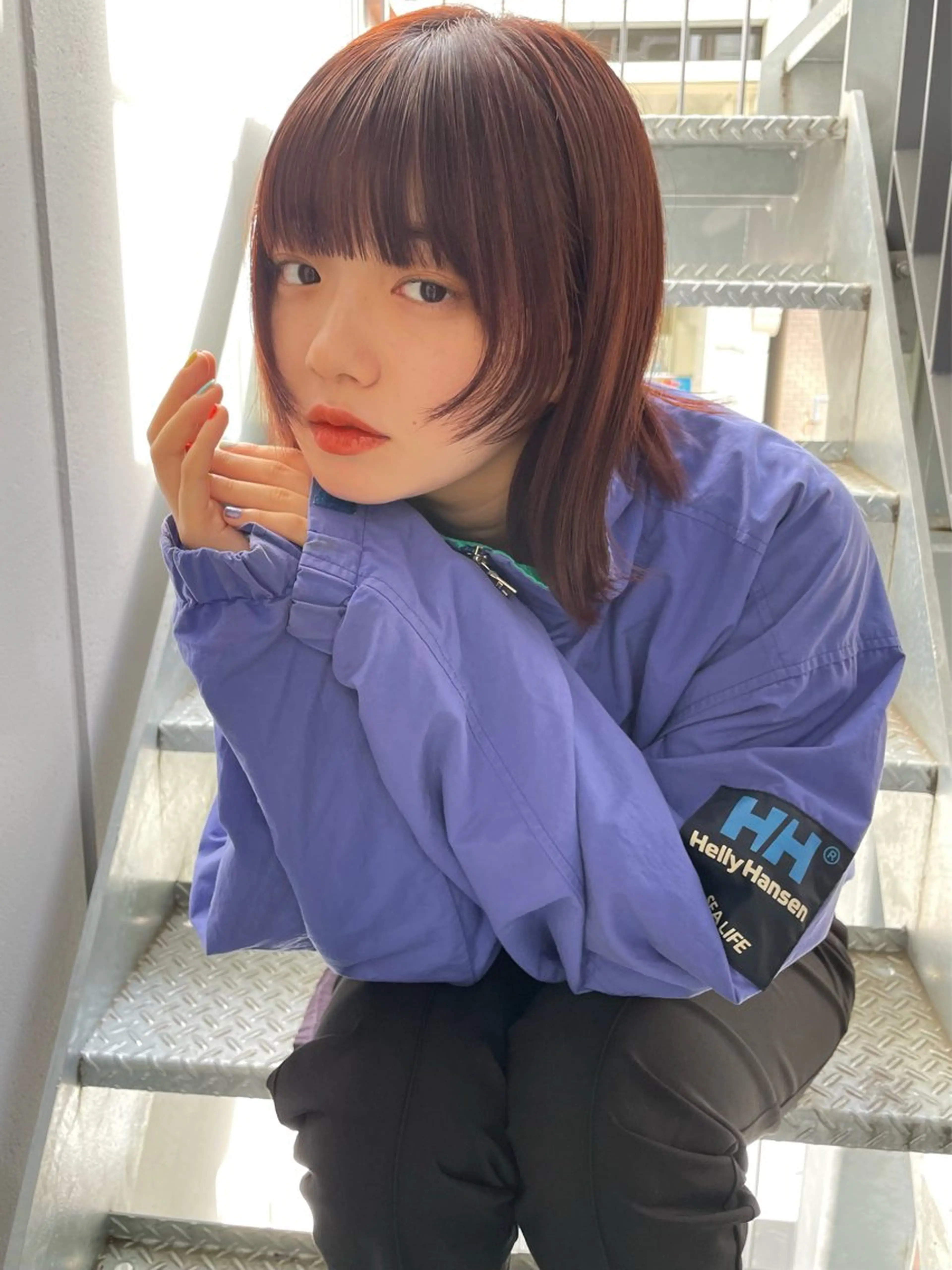 ミディアム ボブ 顔まわりレイヤー レイヤーカット カット ヘアカラー くどうももか 浦和　ショート　ボブのヘアスタイル