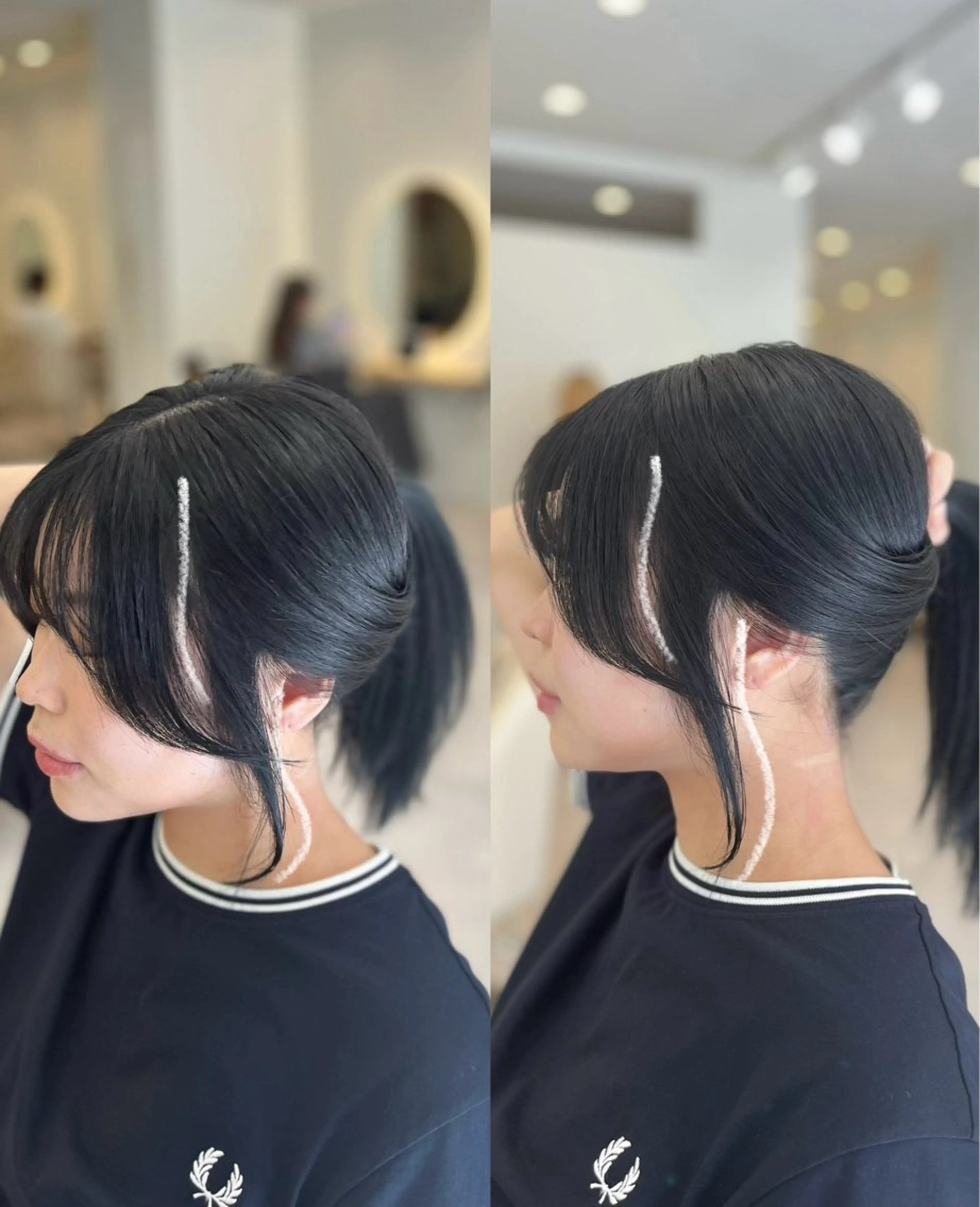 セミロング 顔まわりレイヤー 顔周りカット レイヤーカット カット ヘアカラー トリートメント 髪質改善カラー/韓国 /井上 拓也のヘアスタイル