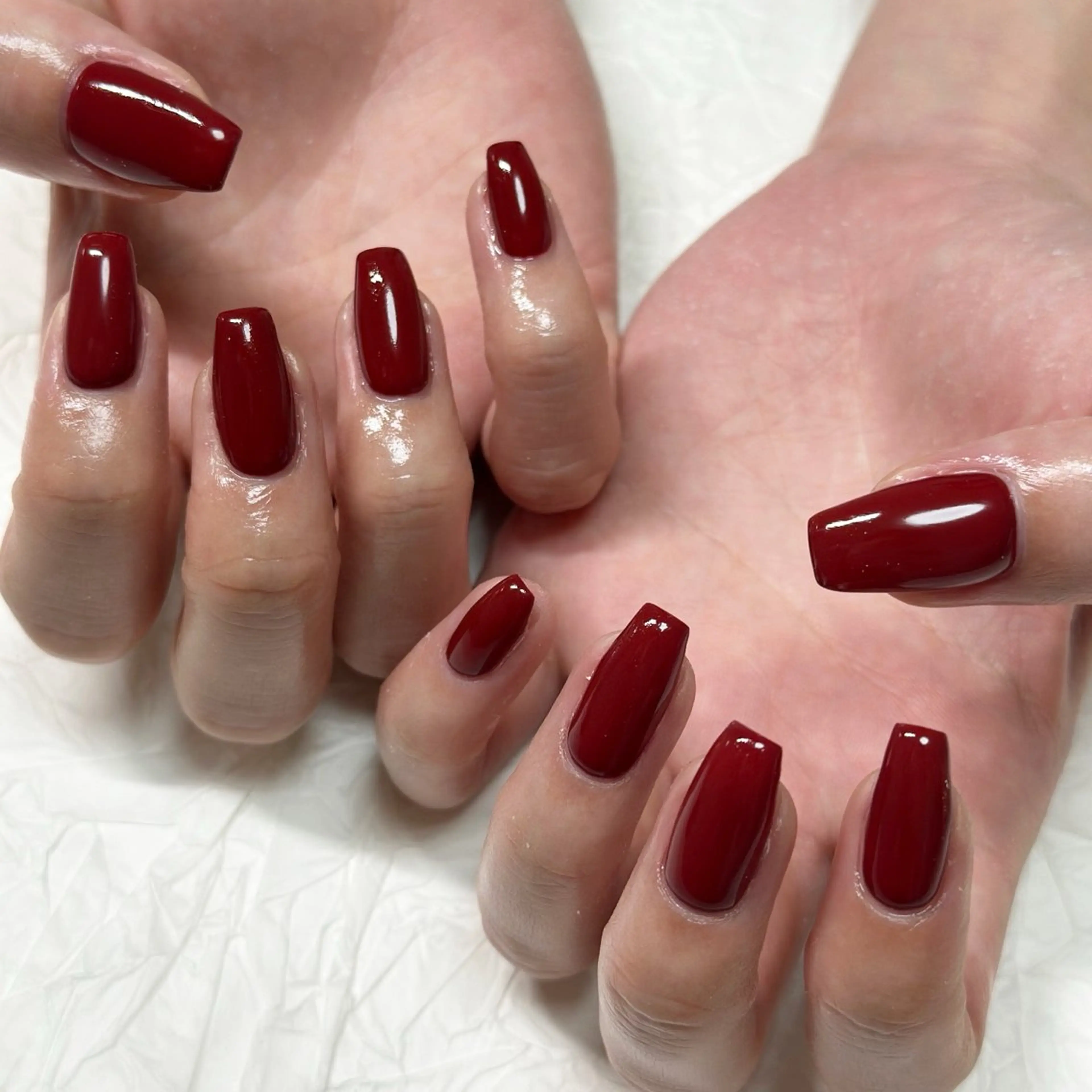 ネイル ボルドー ワンカラーネイル 赤色 nailist yuiのネイルデザイン