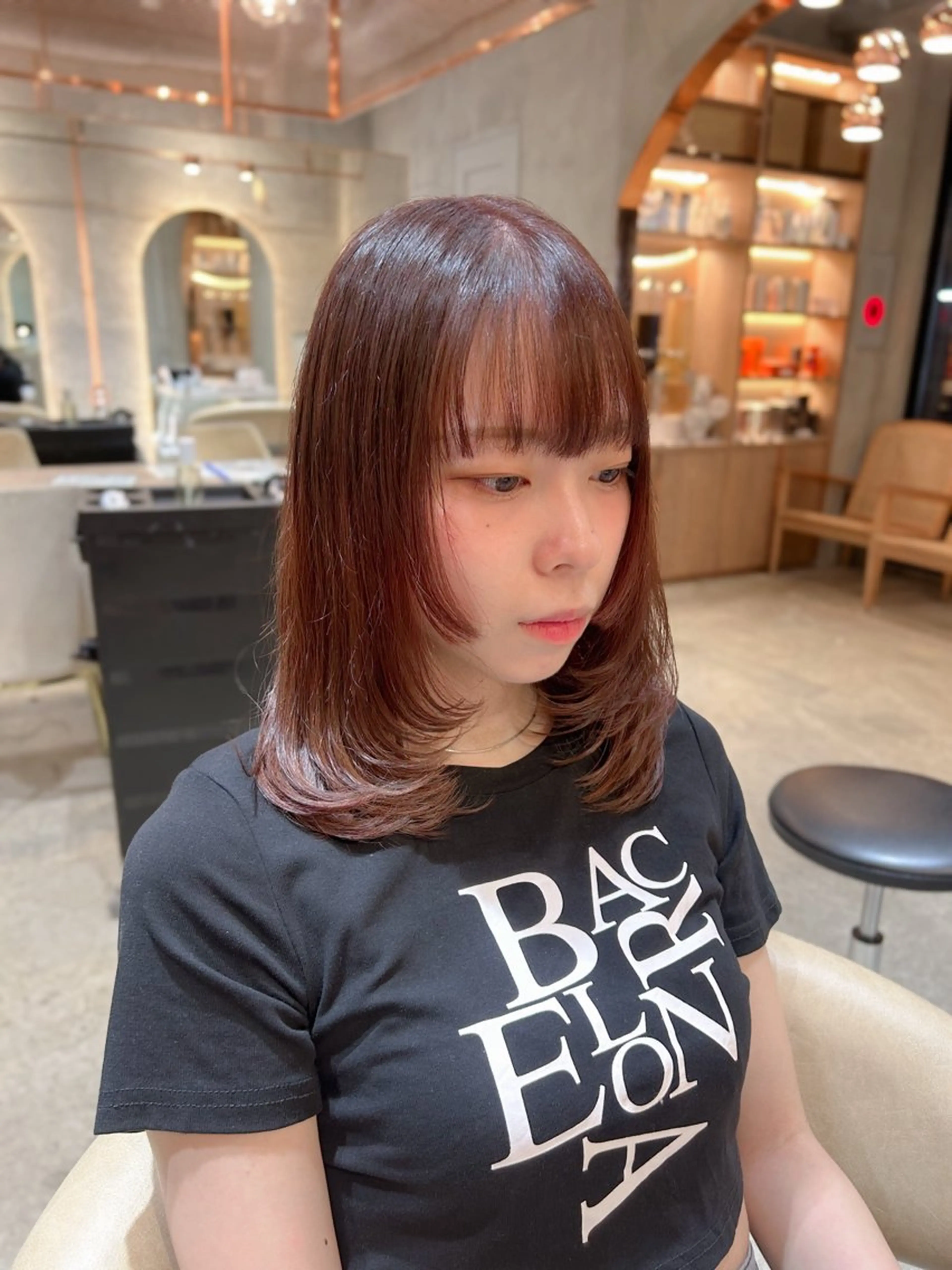 ミディアム 姫カット レイヤーカット ハッシュカット/韓国 レイヤー/カハナのヘアスタイル