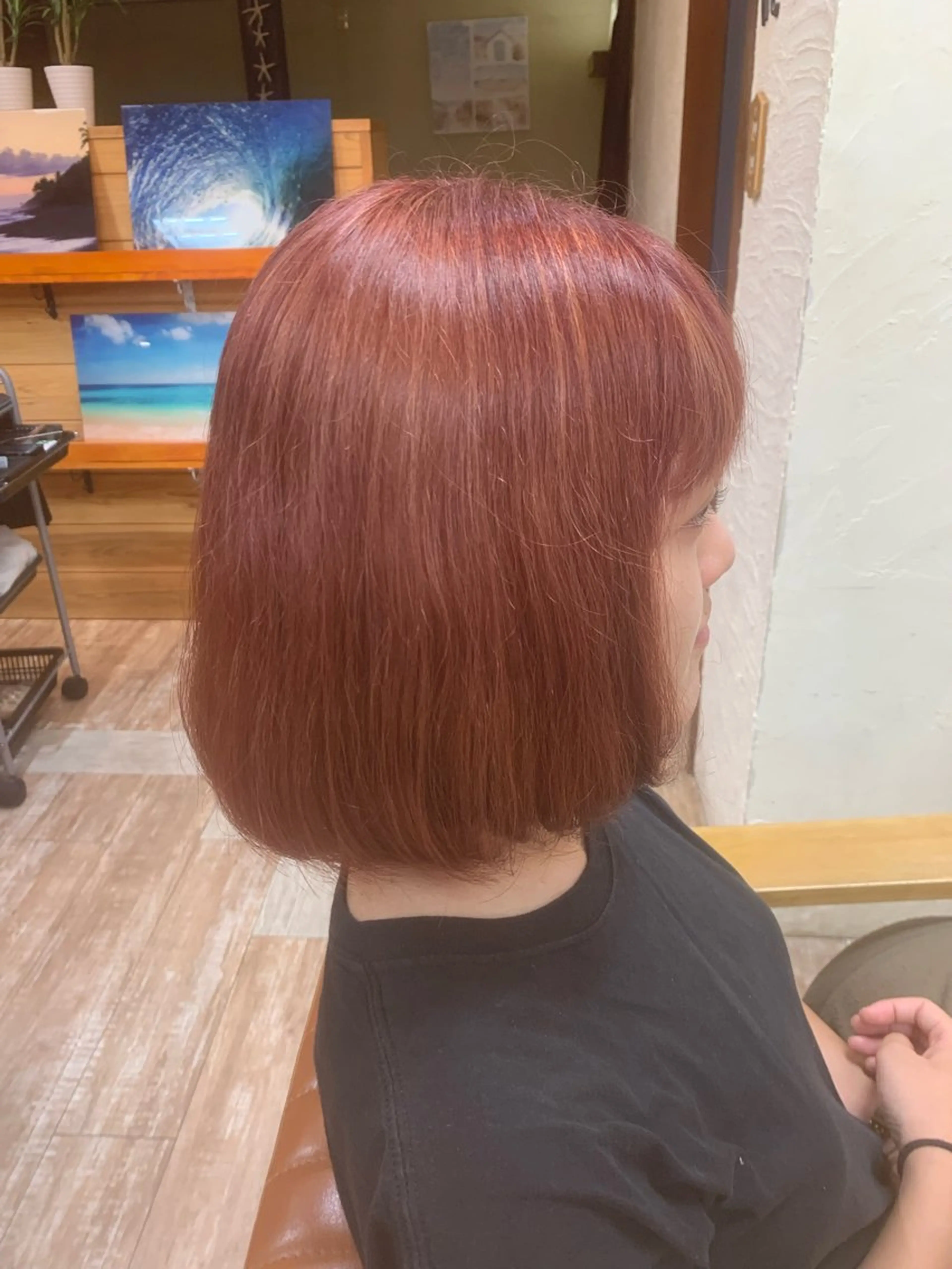 カラー ブリーチ ピンクカラー ボブ 瀧 葉月のヘアスタイル