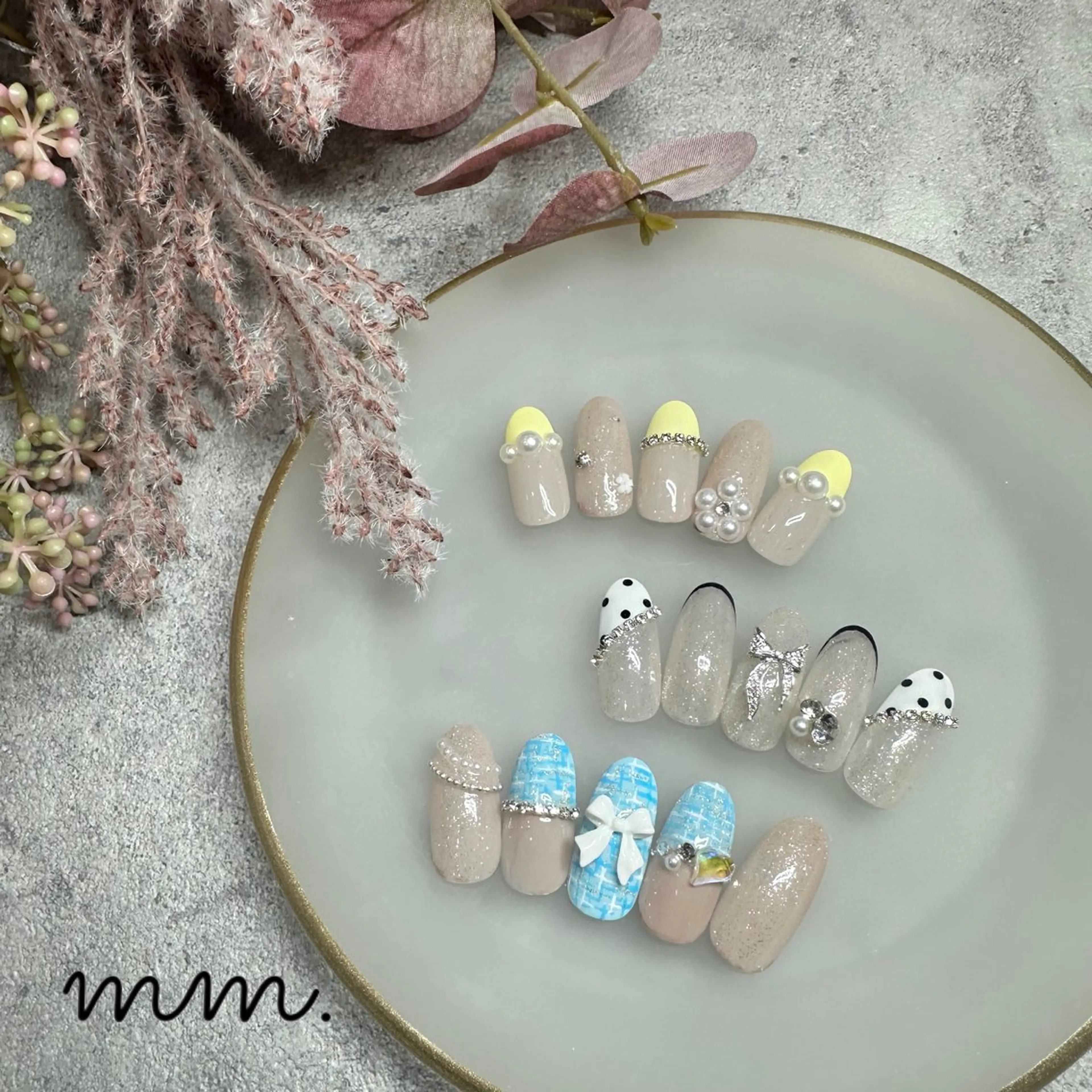 ネイル ハンドネイル 🩷🩵mm.大宮 Riyo🧸🩵🩷のネイルデザイン