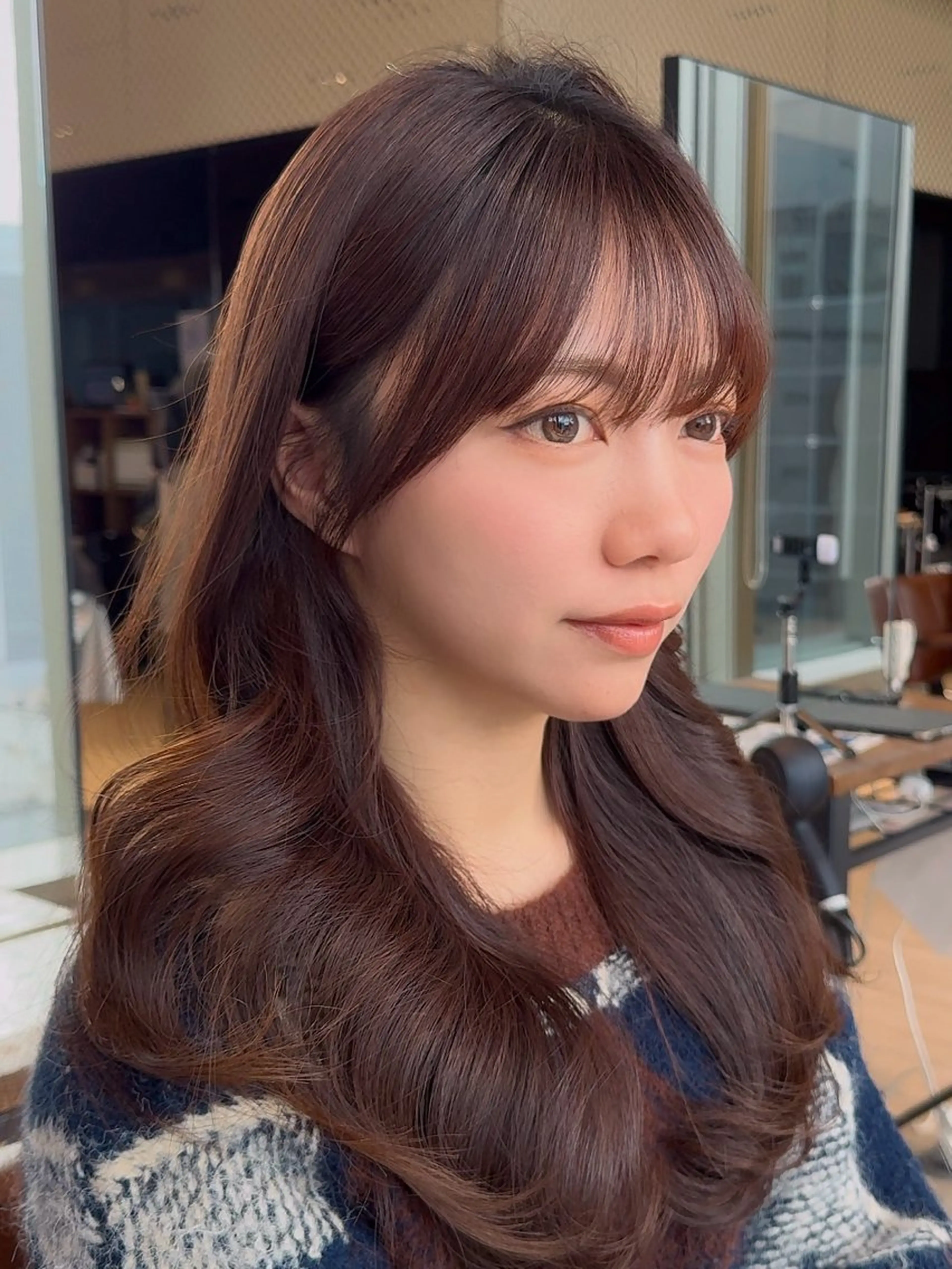 ミディアム カラー ヘアアレンジ カット ヘアカラー トリートメント 顔周り&ミディアム 特化/池袋/kokiのヘアスタイル