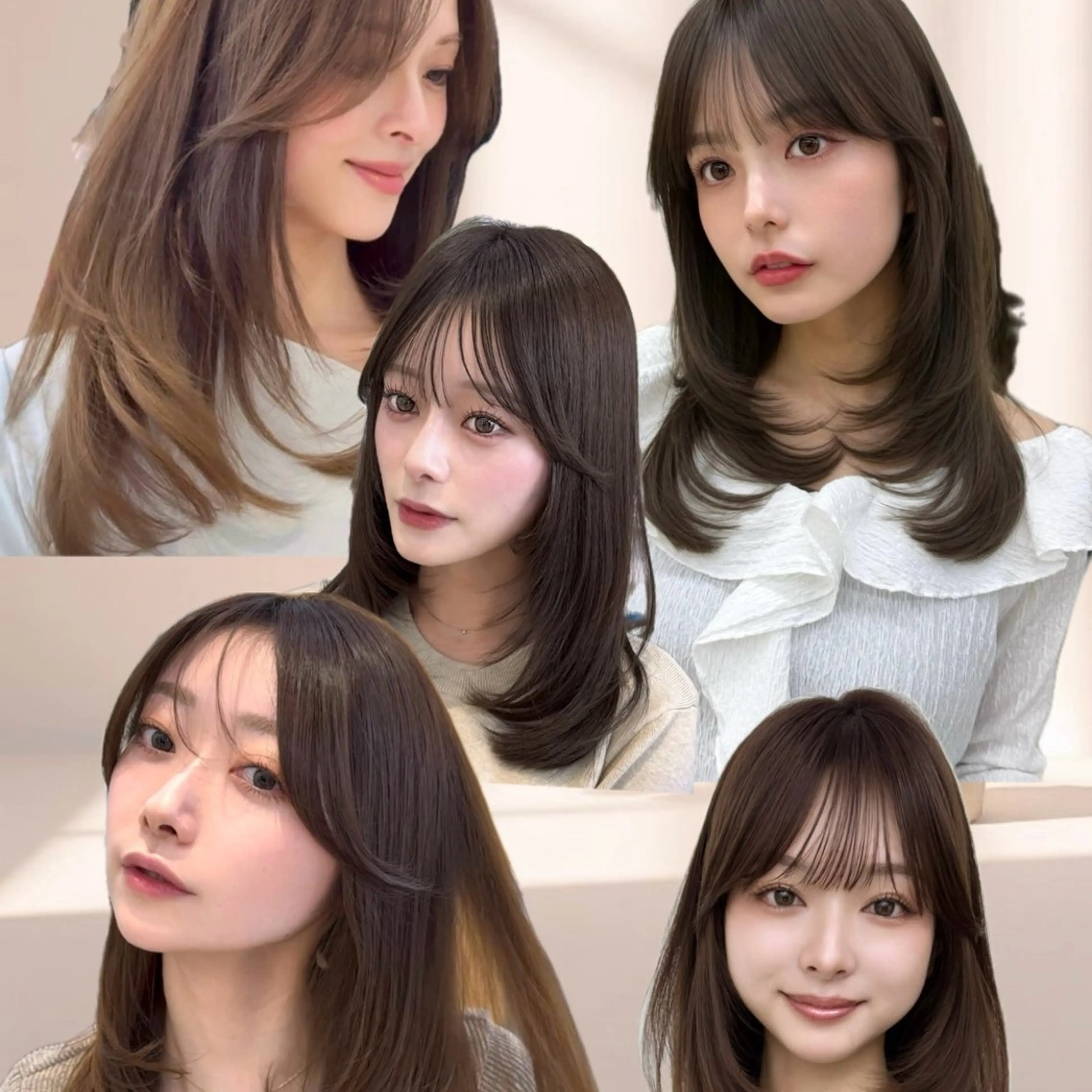 セミロング カラー 似合わせレイヤー/ 透明感カラーのヘアスタイル