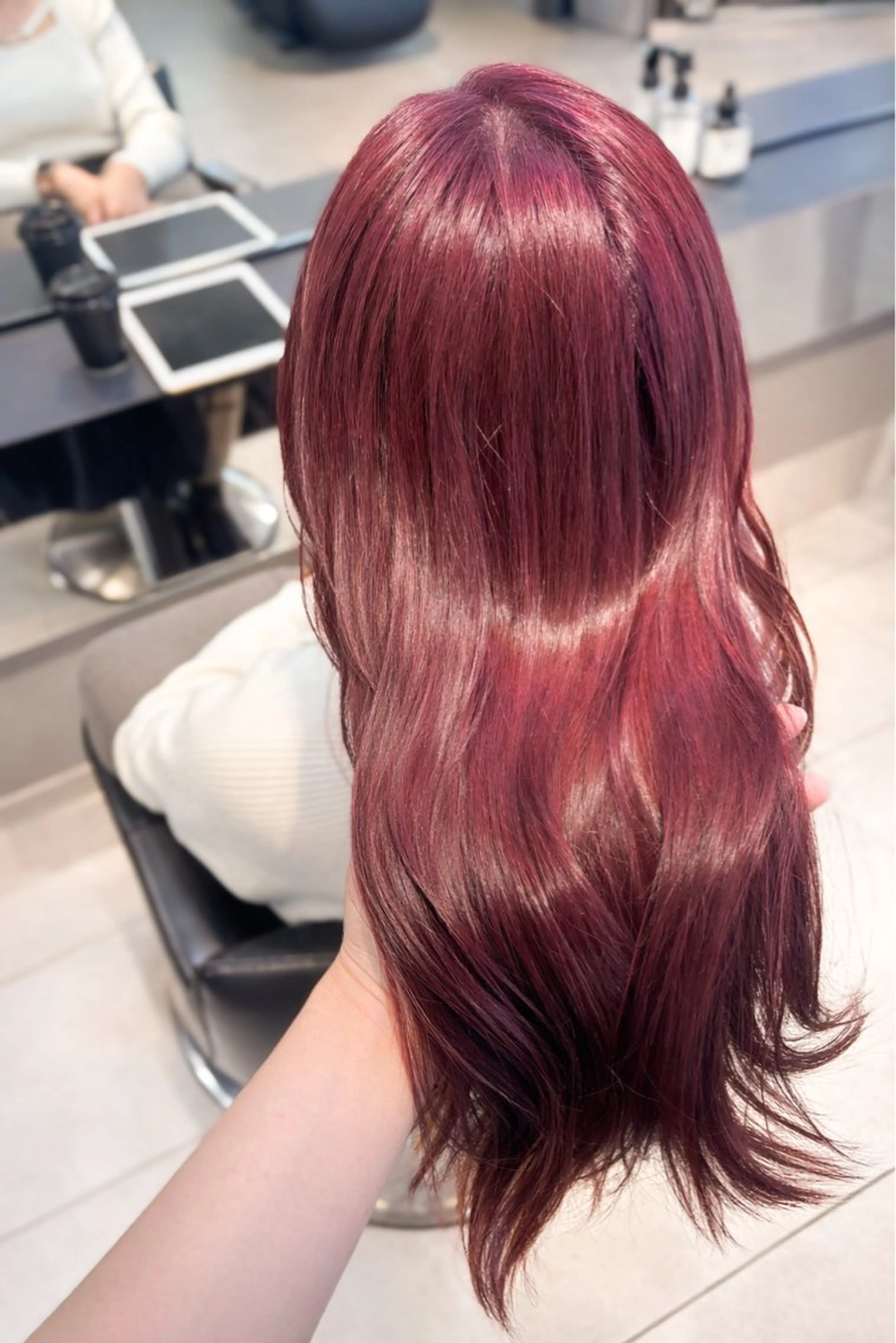 セミロング カラー ピンクカラー ヘアカラー トリートメント 艶髪カラー/ レイヤー/yuiのヘアスタイル