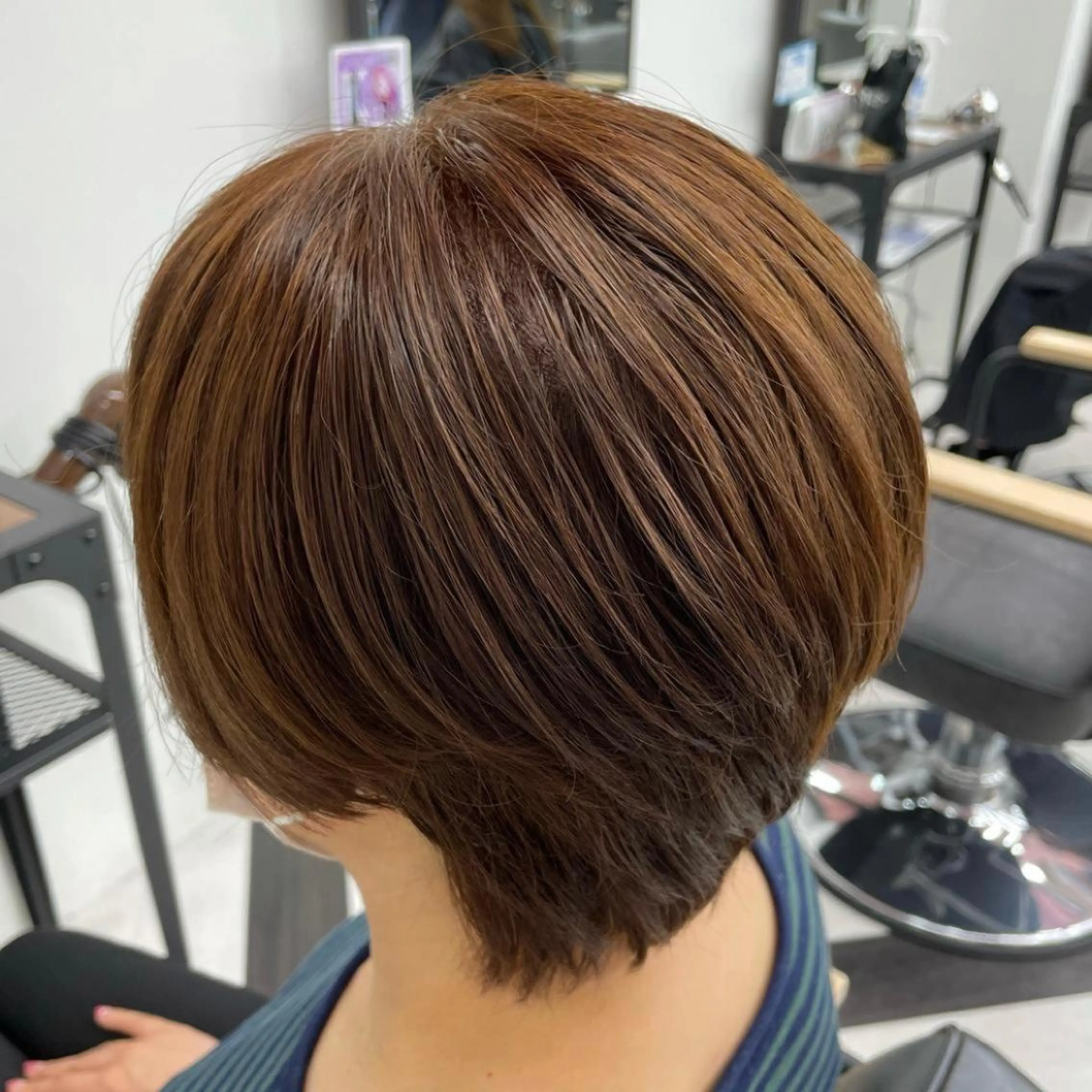 セミロング カラー パーマ ヘアアレンジ メンズ キッズ ネイル マツエク・マツパ アイブロウ メンズブリーチ ブリーチ ブラウンカラー ブリーチなしカラー オレンジ mona/ ストレートスタイル✨のヘアスタイル