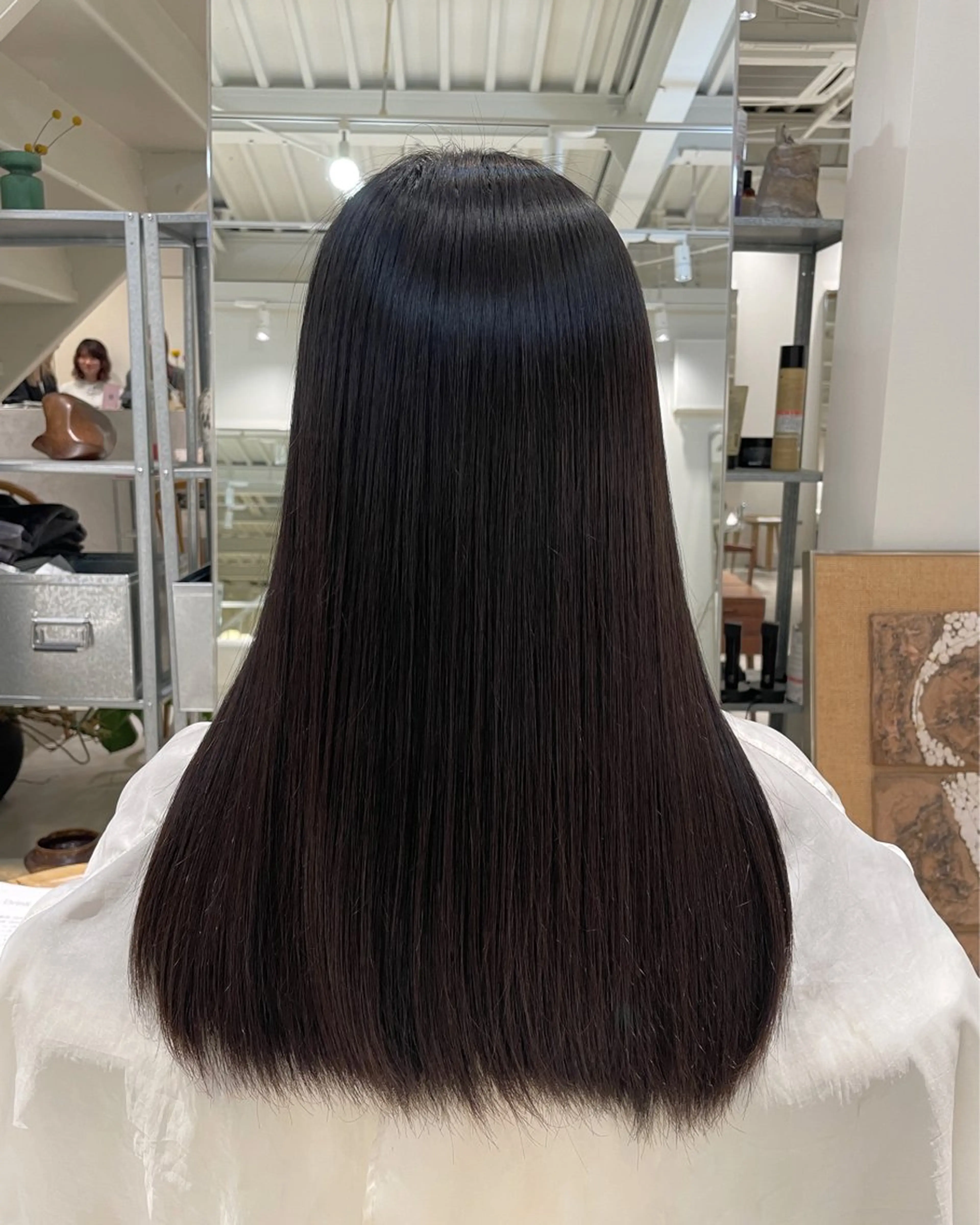 ロング 縮毛矯正 安西 香利奈のヘアスタイル