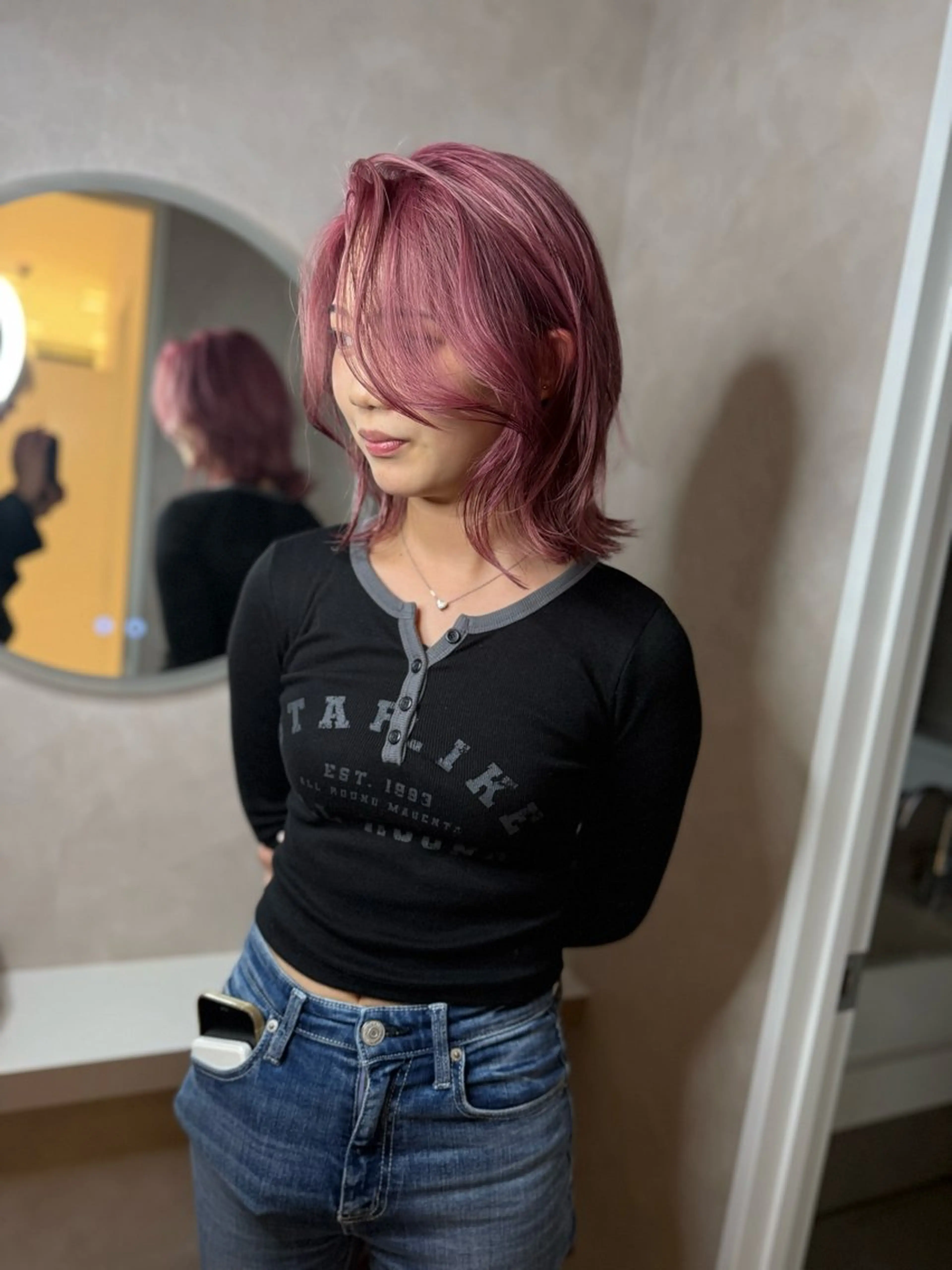 ミディアム カラー カット ヘアカラー トリートメント ダメージレスブリーチ HIROSHIのヘアスタイル