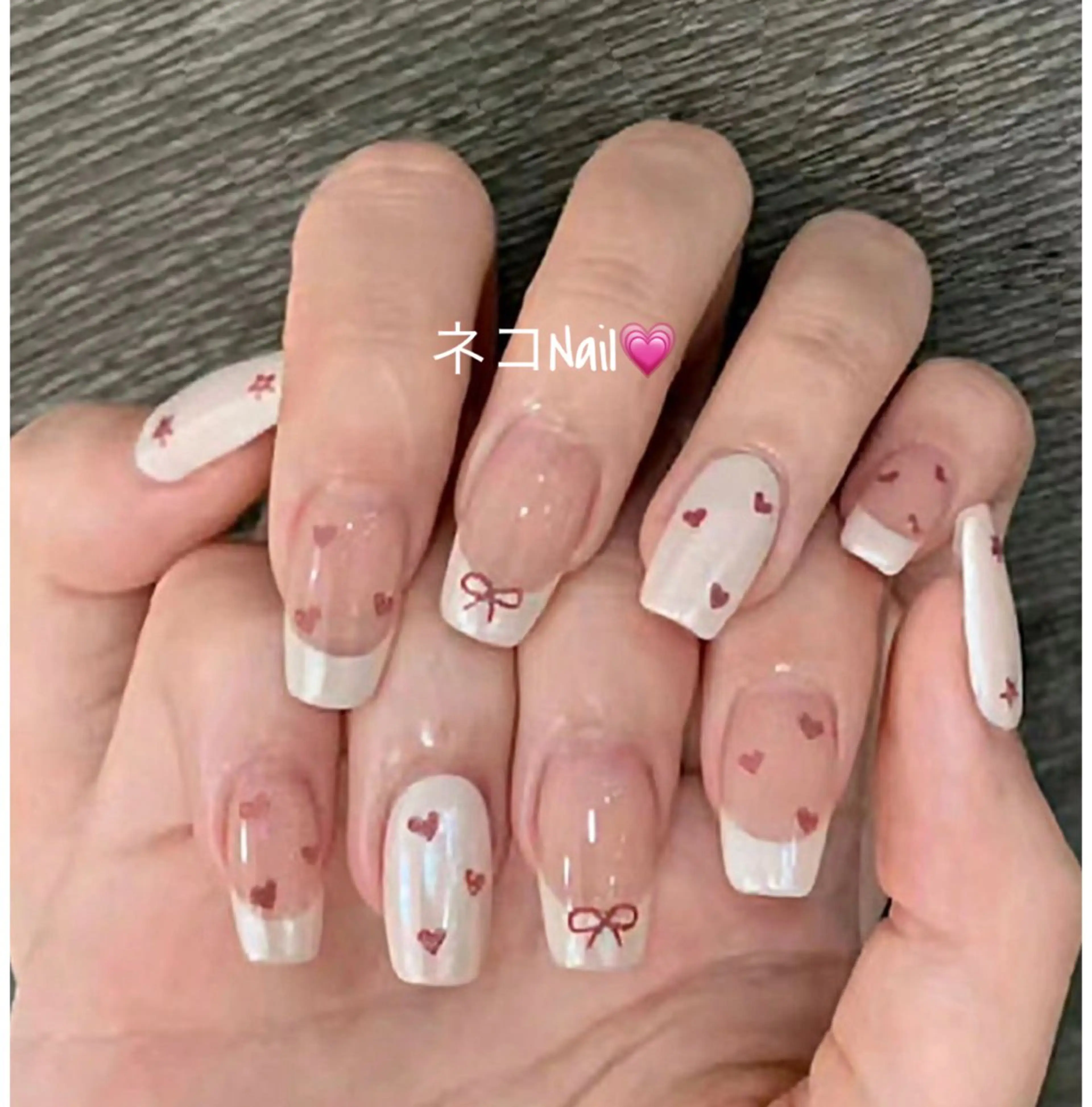 ネイル アートネイル ジェルネイル ガーリー 韓国ネイル 持ち込み ハンドネイル ネコ Nailのネイルデザイン