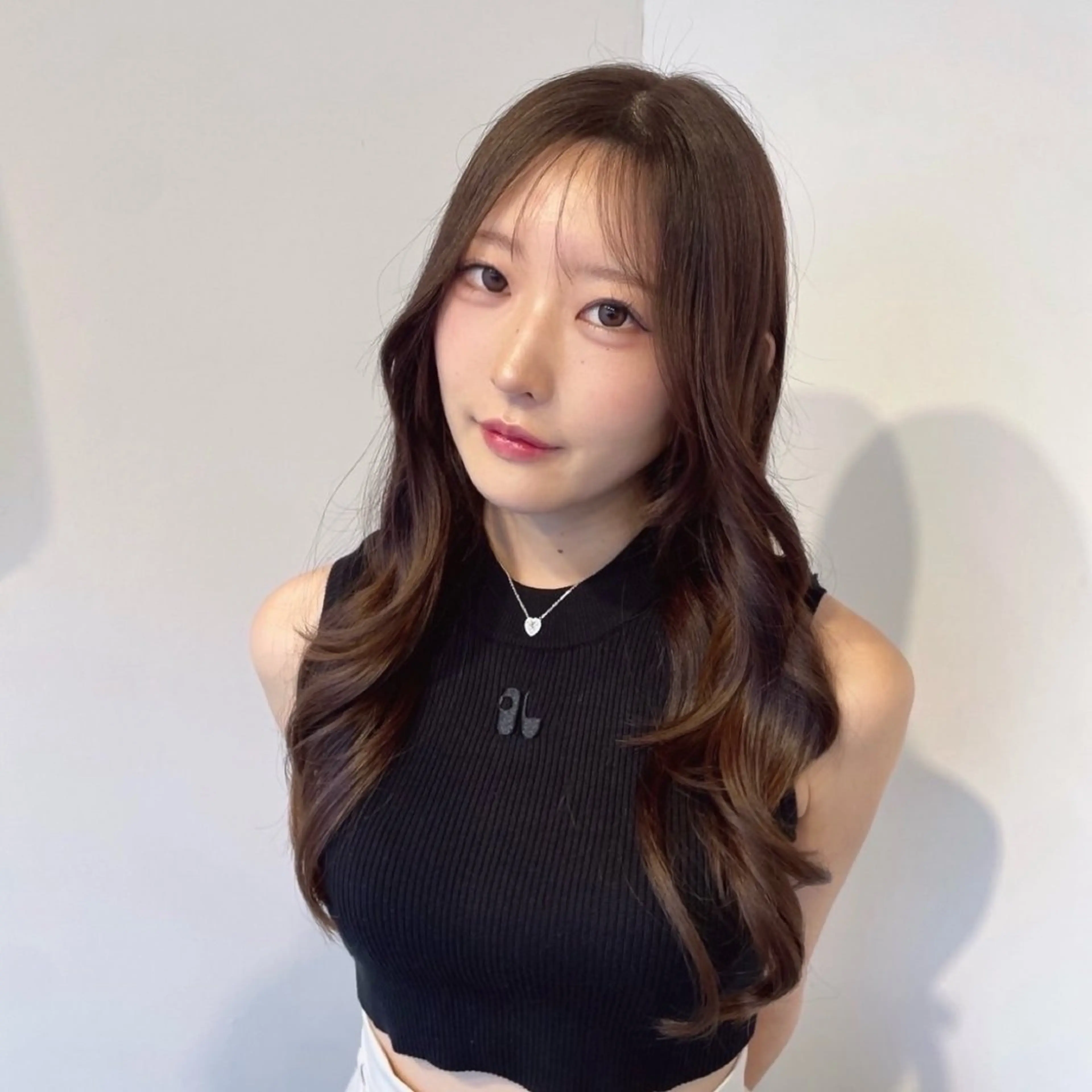 ロング レイヤー🩵ミルク ティーカラー/Miuのヘアスタイル