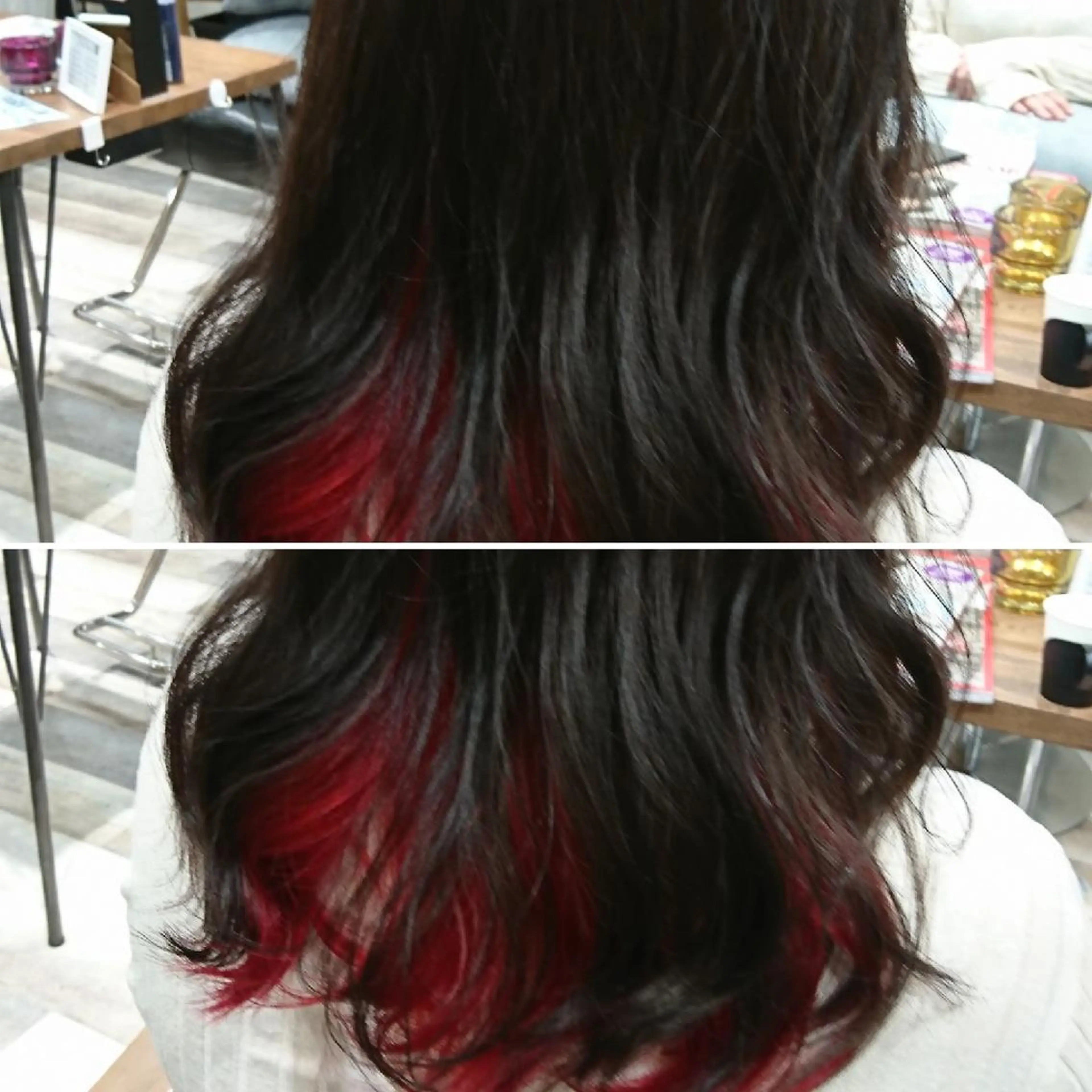 ロング カラー インナーカラー レッドカラー ACROあべの店所属・艶カラー/インナー /グラデ/大西小百合のヘアスタイル