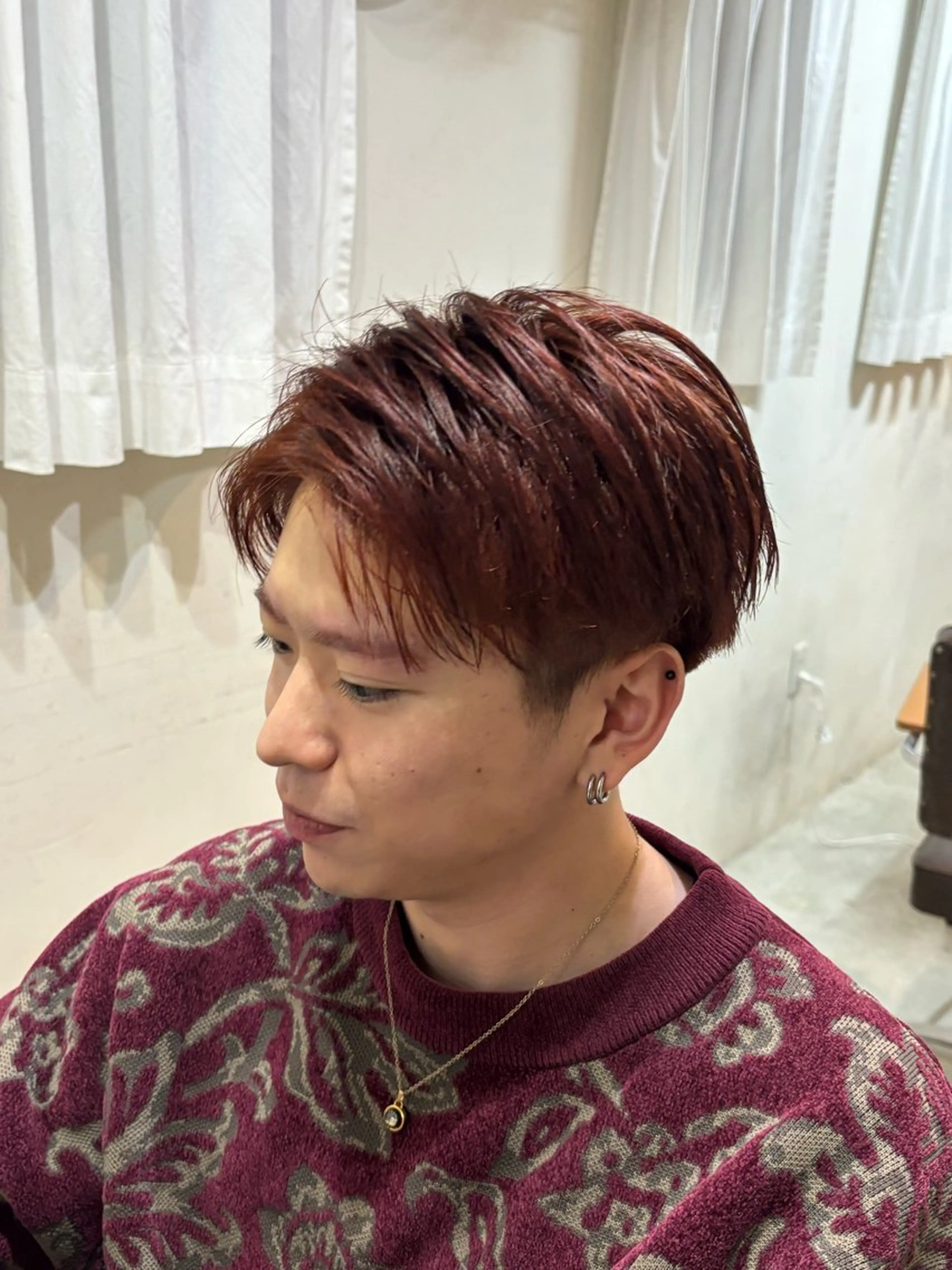 ショート メンズ カット ヘアカラー メンズカット＆パーマ 髪質改善/岩元のヘアスタイル