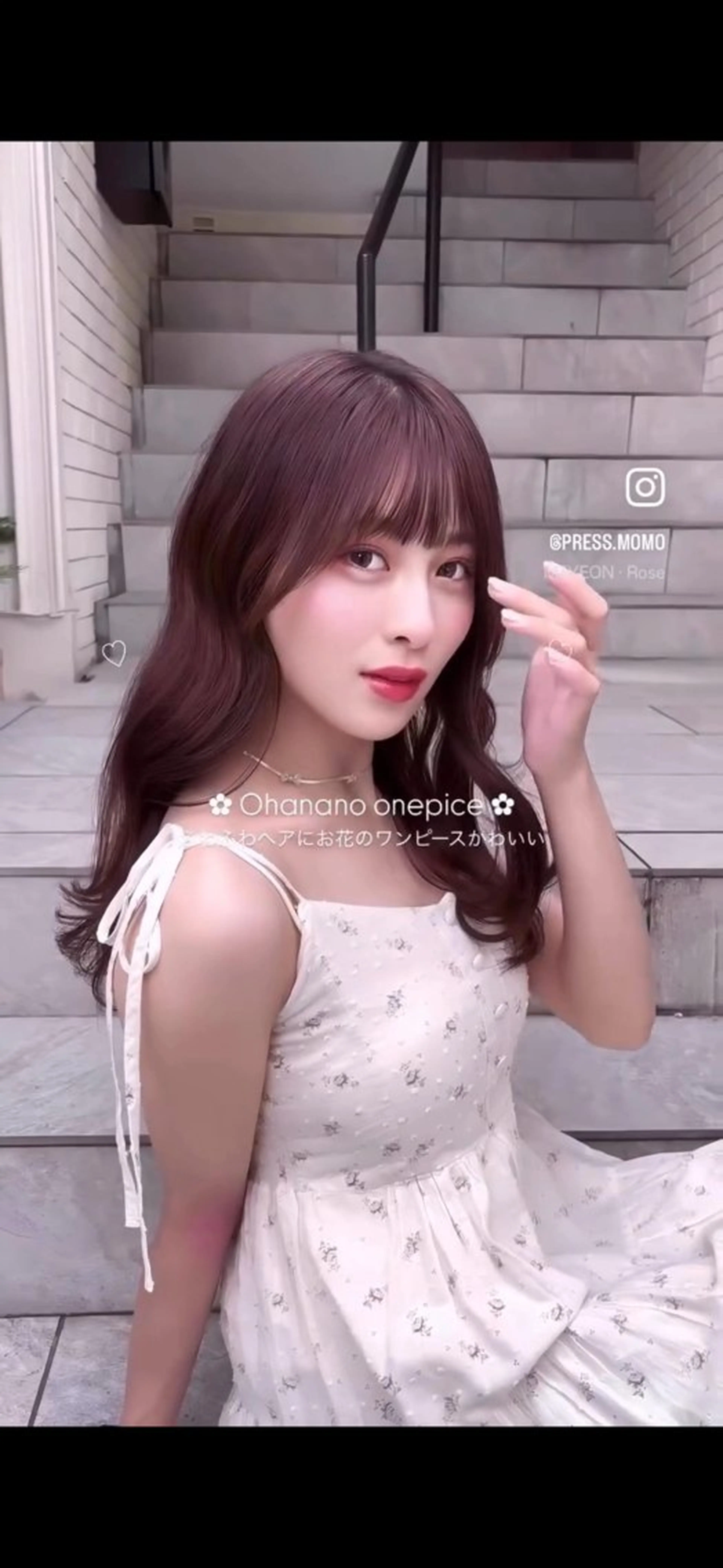 ロング momochan🍑 やわらかいボブ♡のヘアスタイル