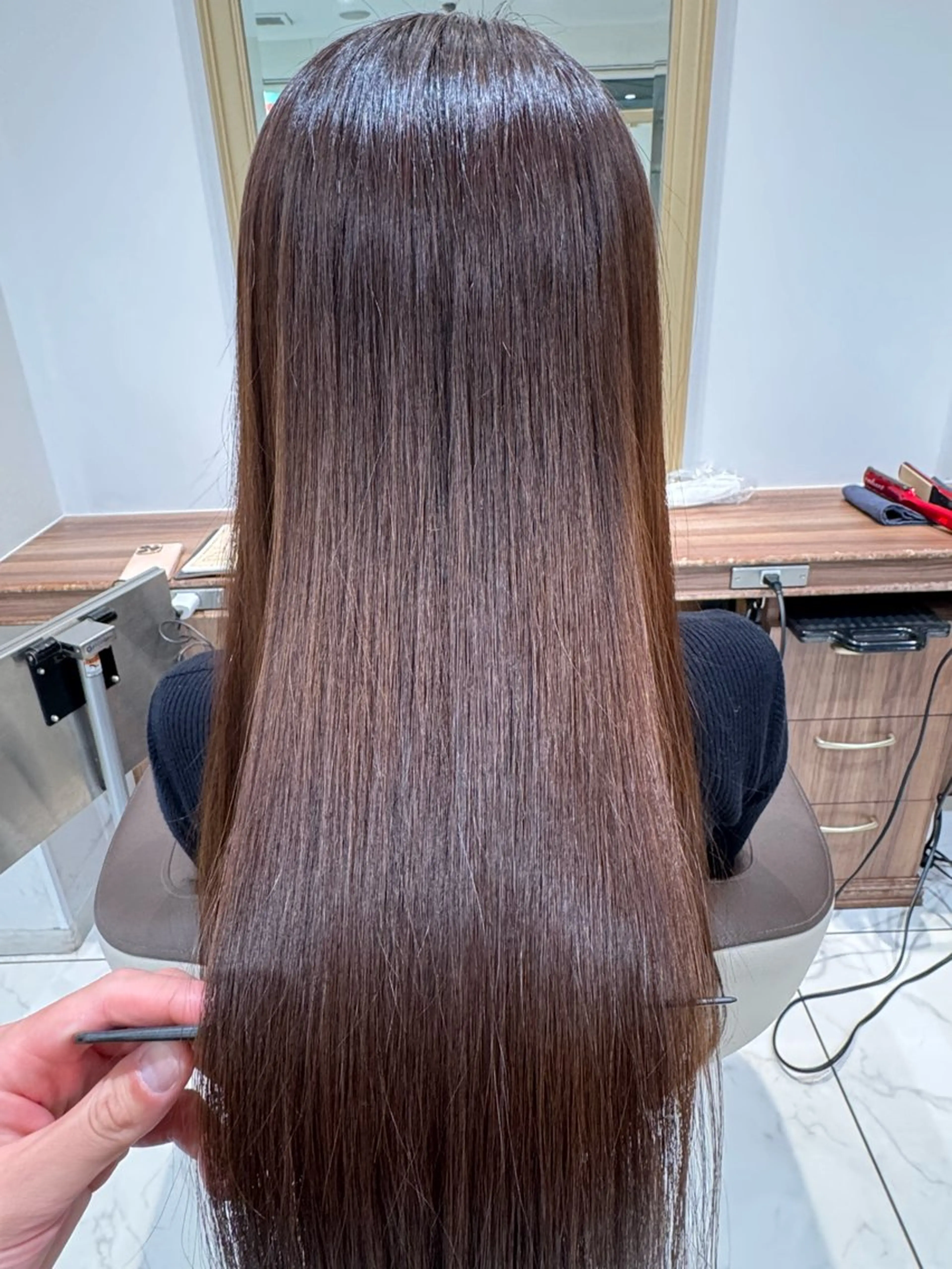 ロング カット 縮毛矯正 カットカラーモデル 募集中店長　伊熊祐紀のヘアスタイル