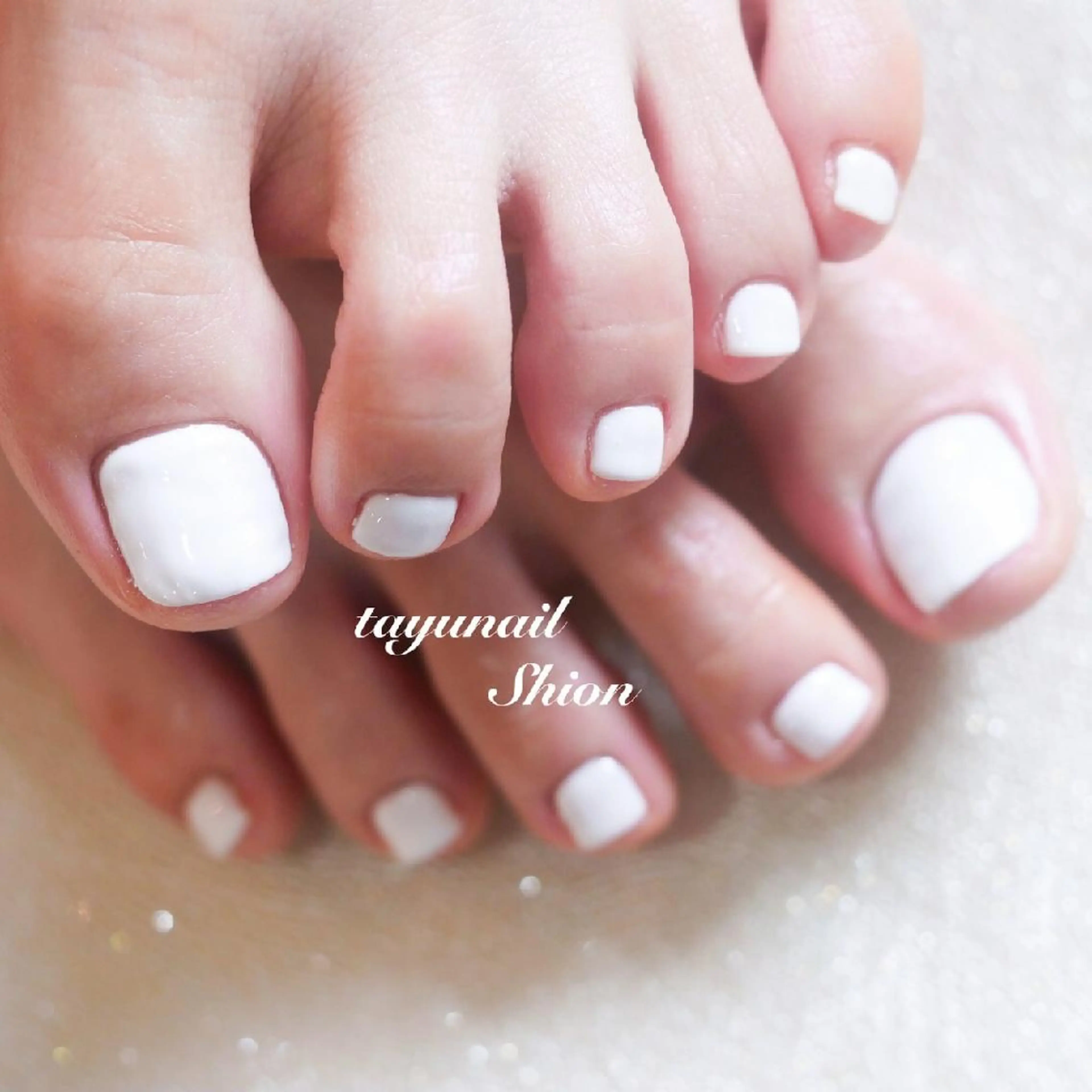 ネイル ブルー フットネイル ジェルネイル ワンカラーネイル パラジェル ネイルサロン 【たゆnail】のネイルデザイン