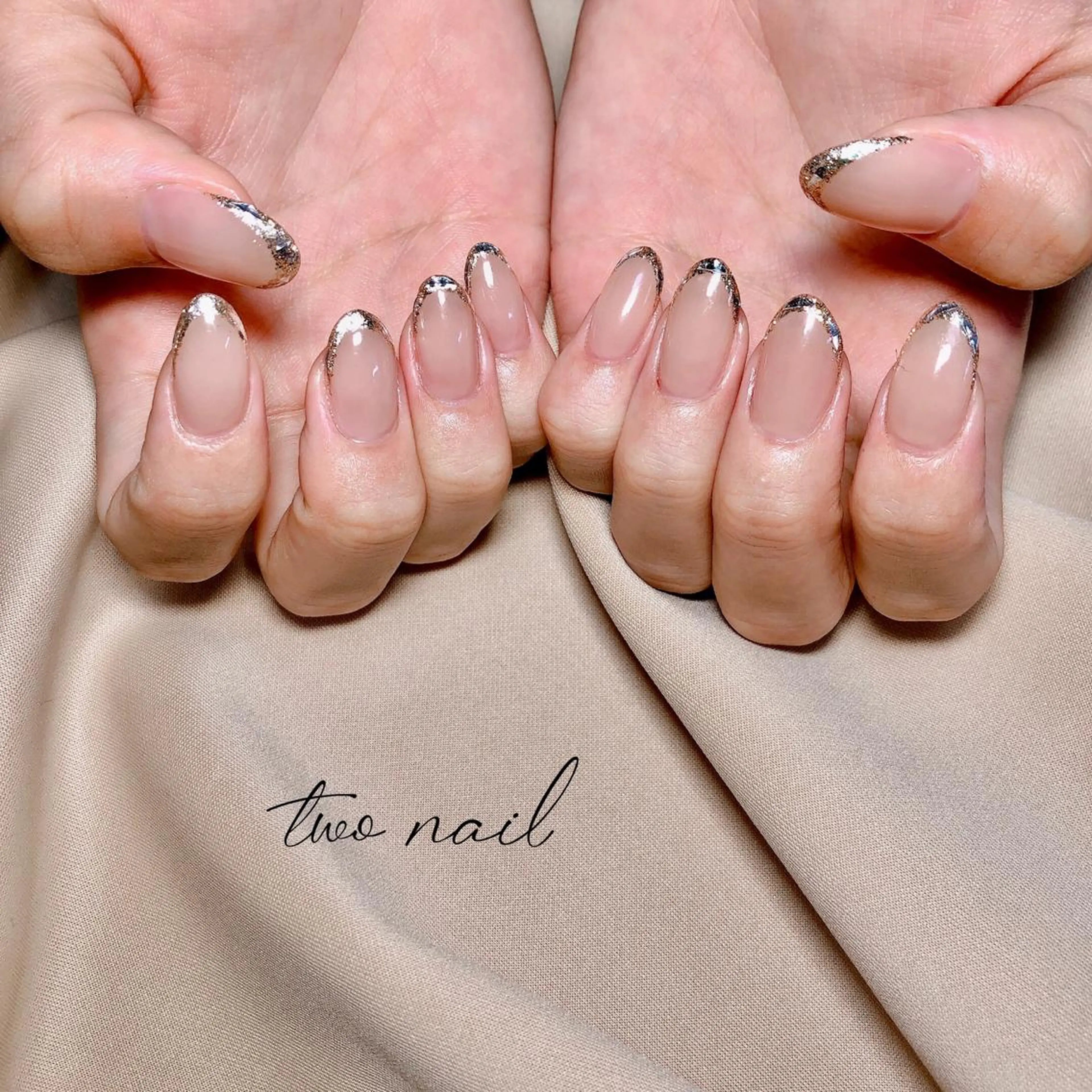 ネイル アートネイル フットネイル ハート ニュアンスネイル ホワイト two nailのネイルデザイン