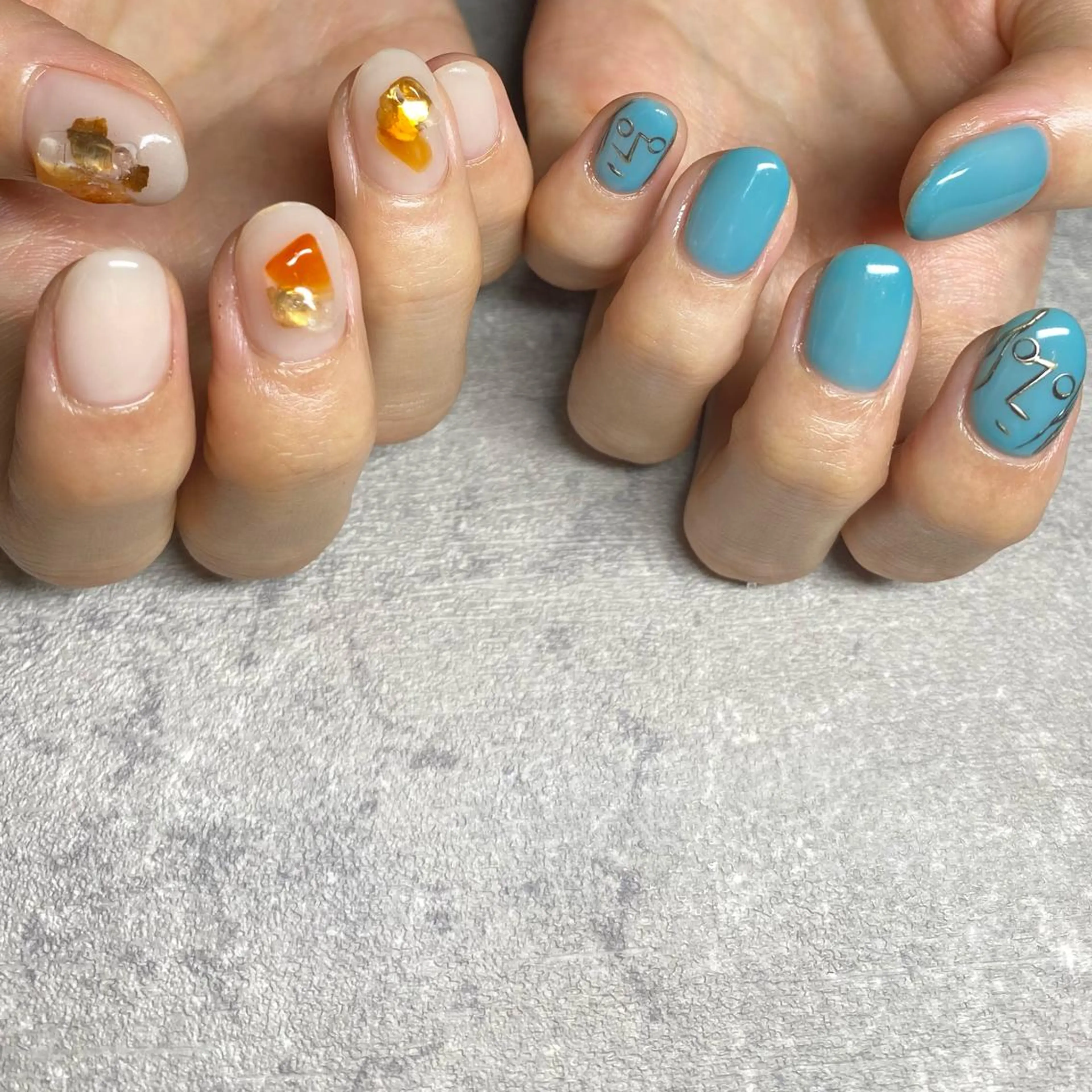 ネイル アートネイル ニュアンスネイル 冬ネイル ハンドネイル 山田 貴子のネイルデザイン