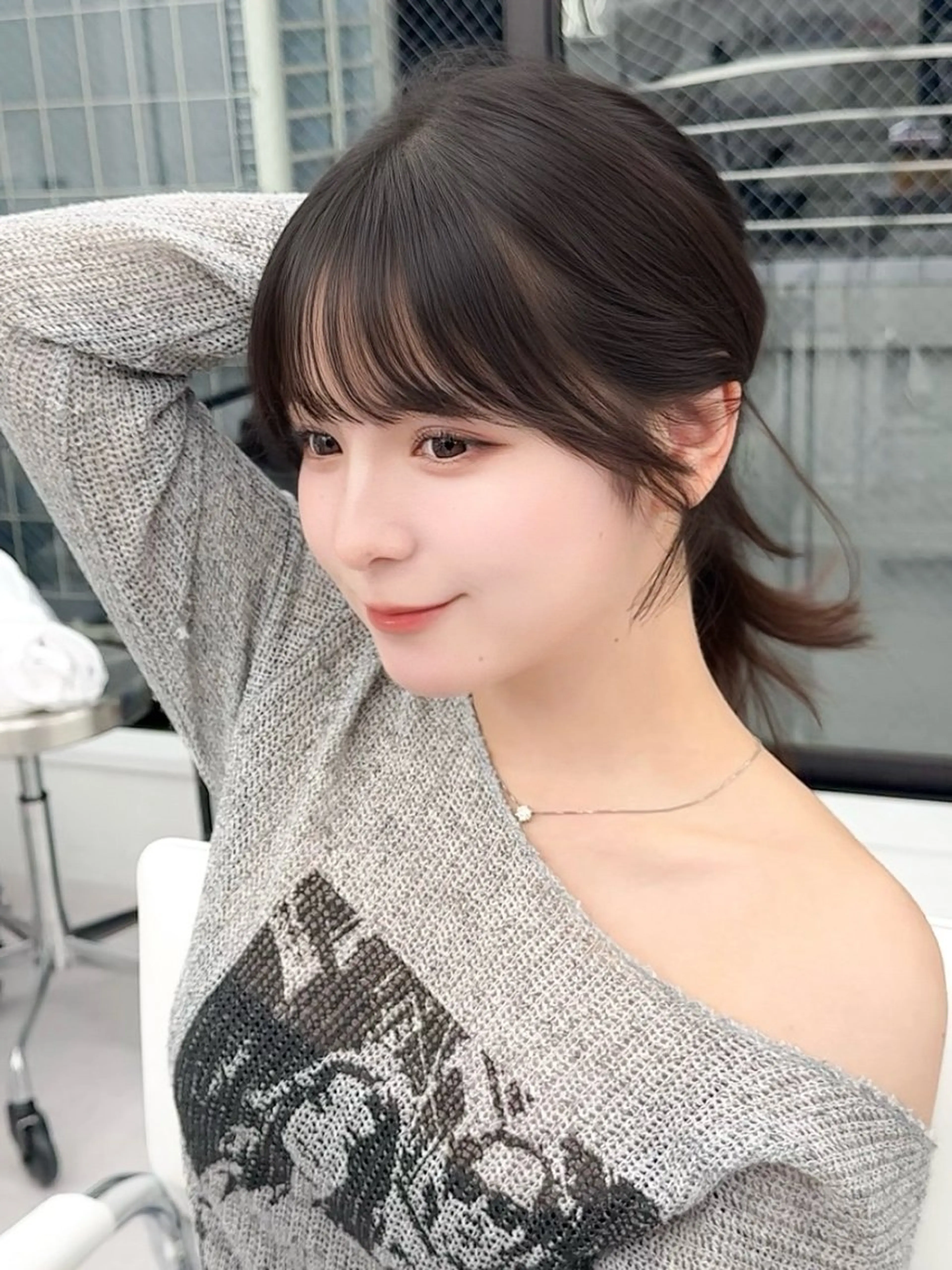 ミディアム カラー ヘアアレンジ カット ヘアカラー トリートメント 顔周り&ミディアム 特化/池袋/kokiのヘアスタイル