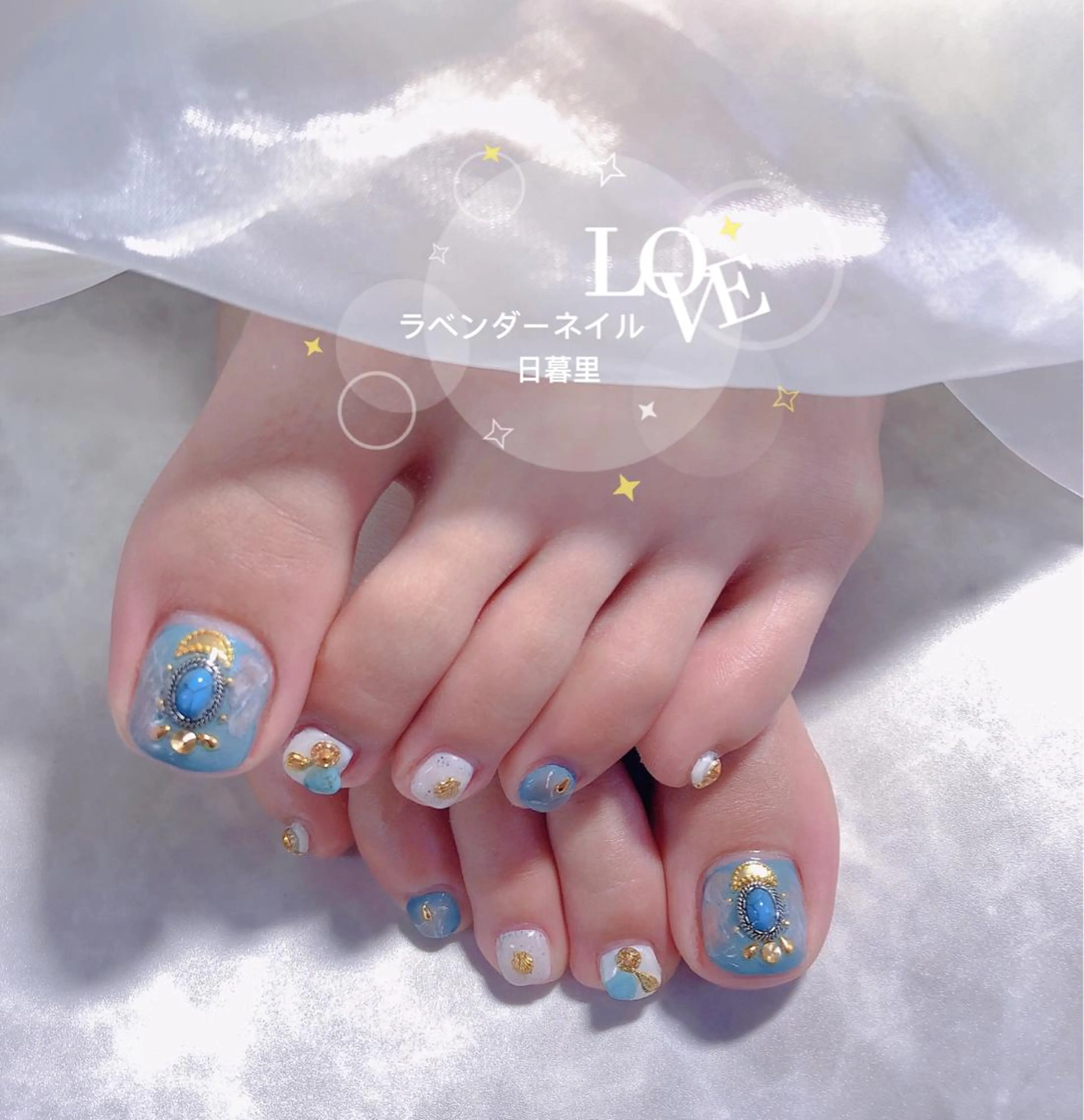 ネイル アートネイル フットネイル 持ち込み ラベンダー💖日暮里 ルル💖ネイルのネイルデザイン