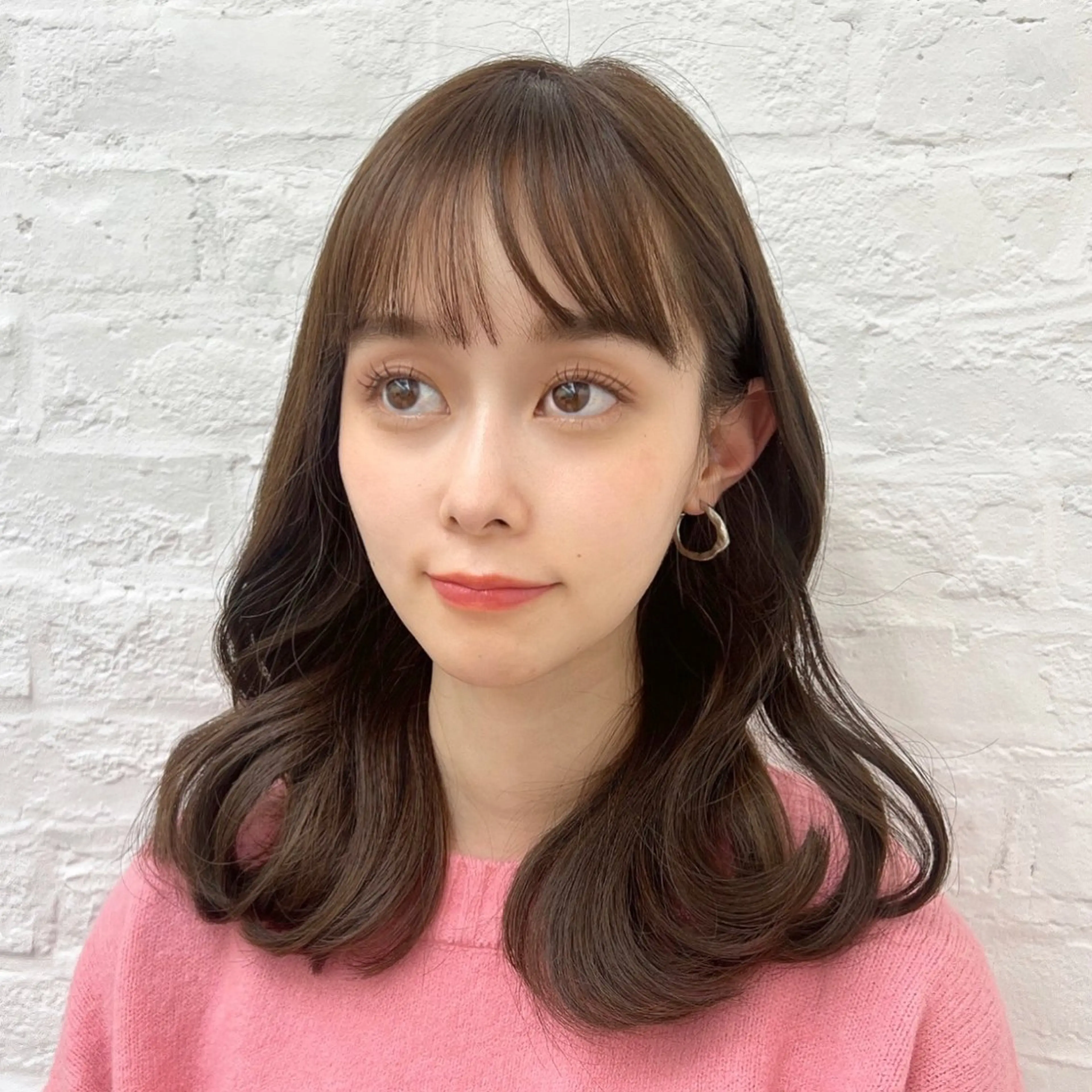 ミディアム カラー 韓国ヘア♡ 顔まわりカットayaのヘアスタイル