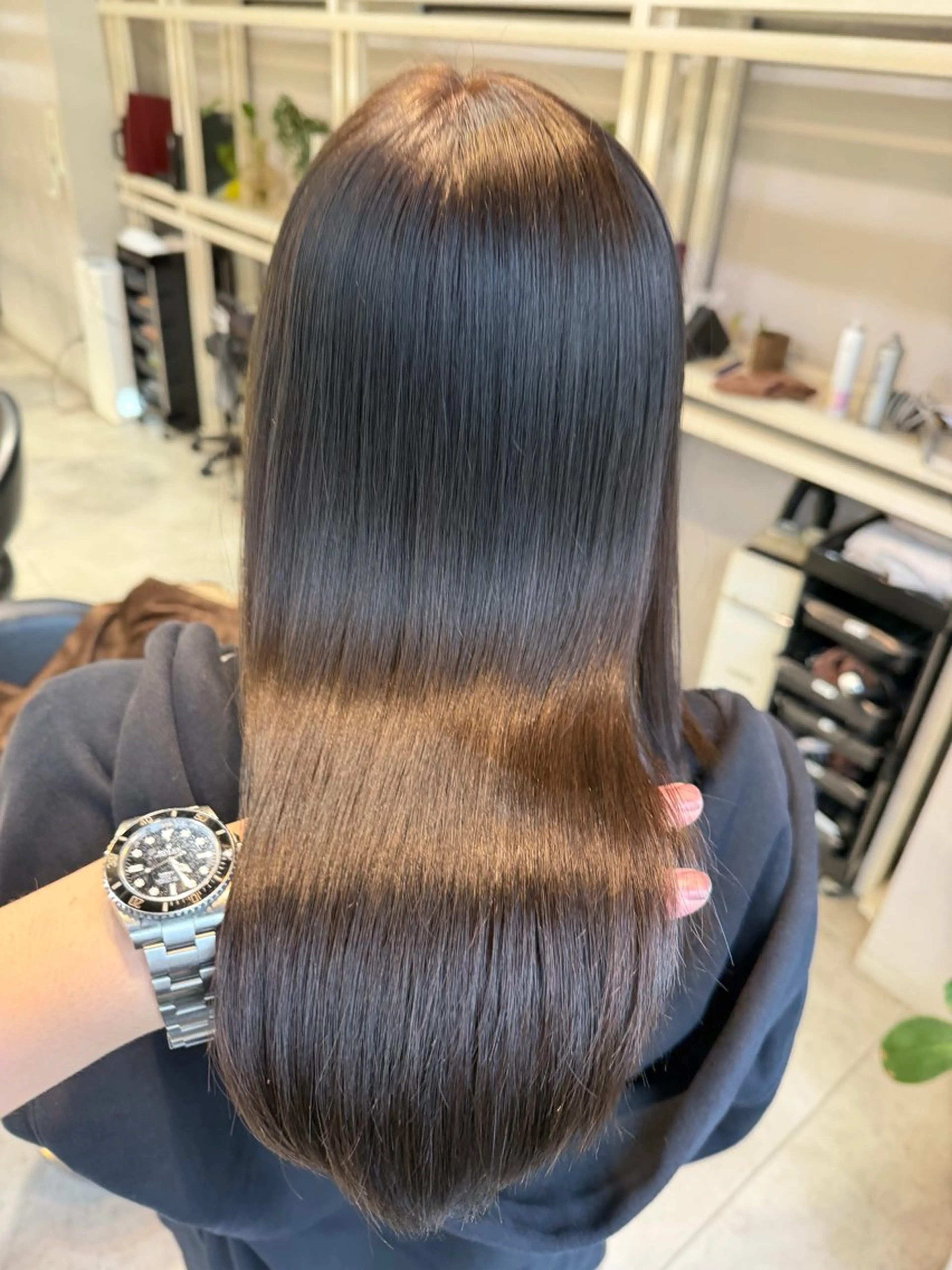 セミロング 髪質改善 縮毛矯正 ✨透明感カラー/縮毛 恵比寿HAYATO✨のヘアスタイル