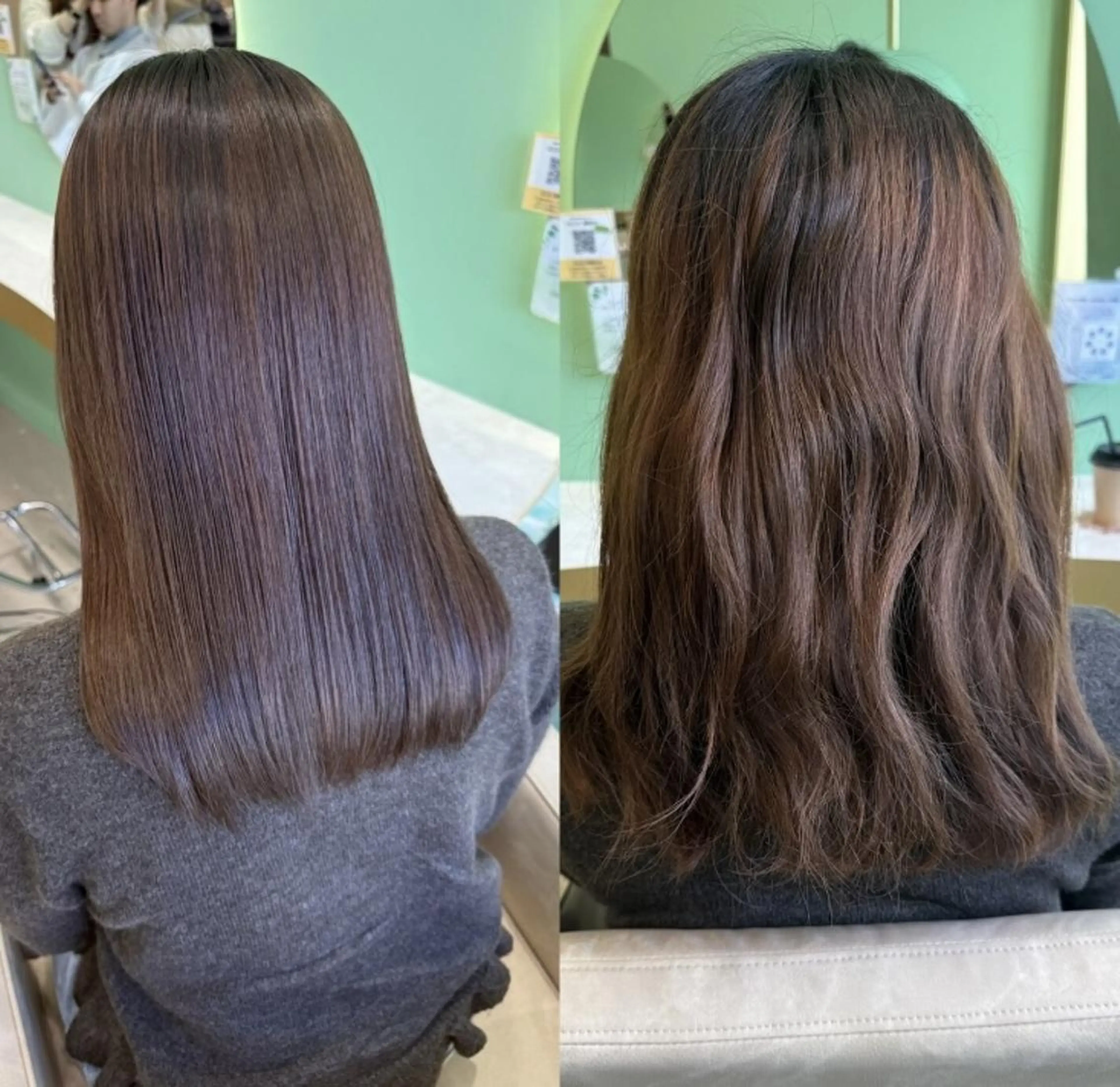 セミロング カラー パーマ 似合わせ/髪質改善 /Bonheur京介のヘアスタイル