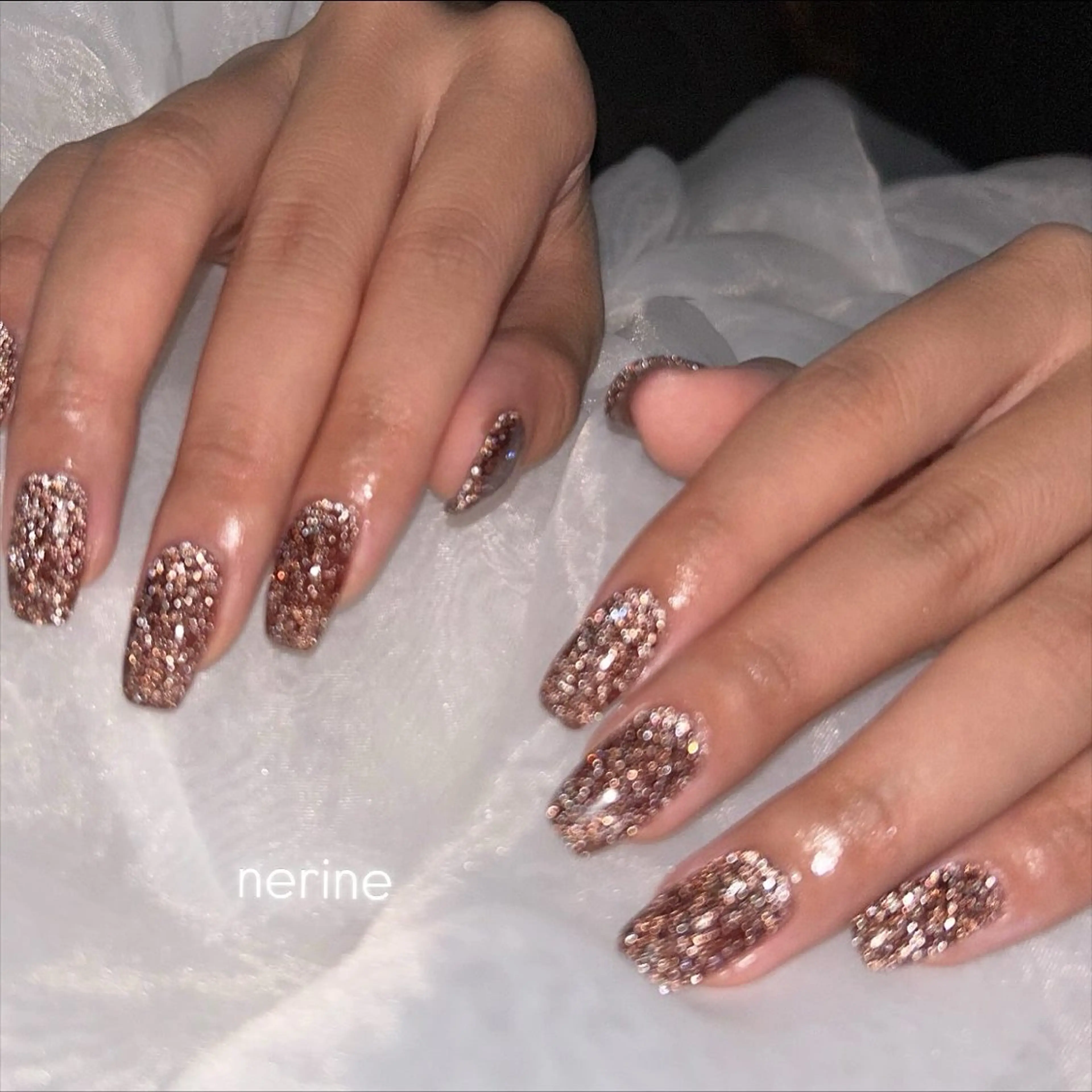 ネイル ブラウン ハンドネイル nail salon nerineのネイルデザイン