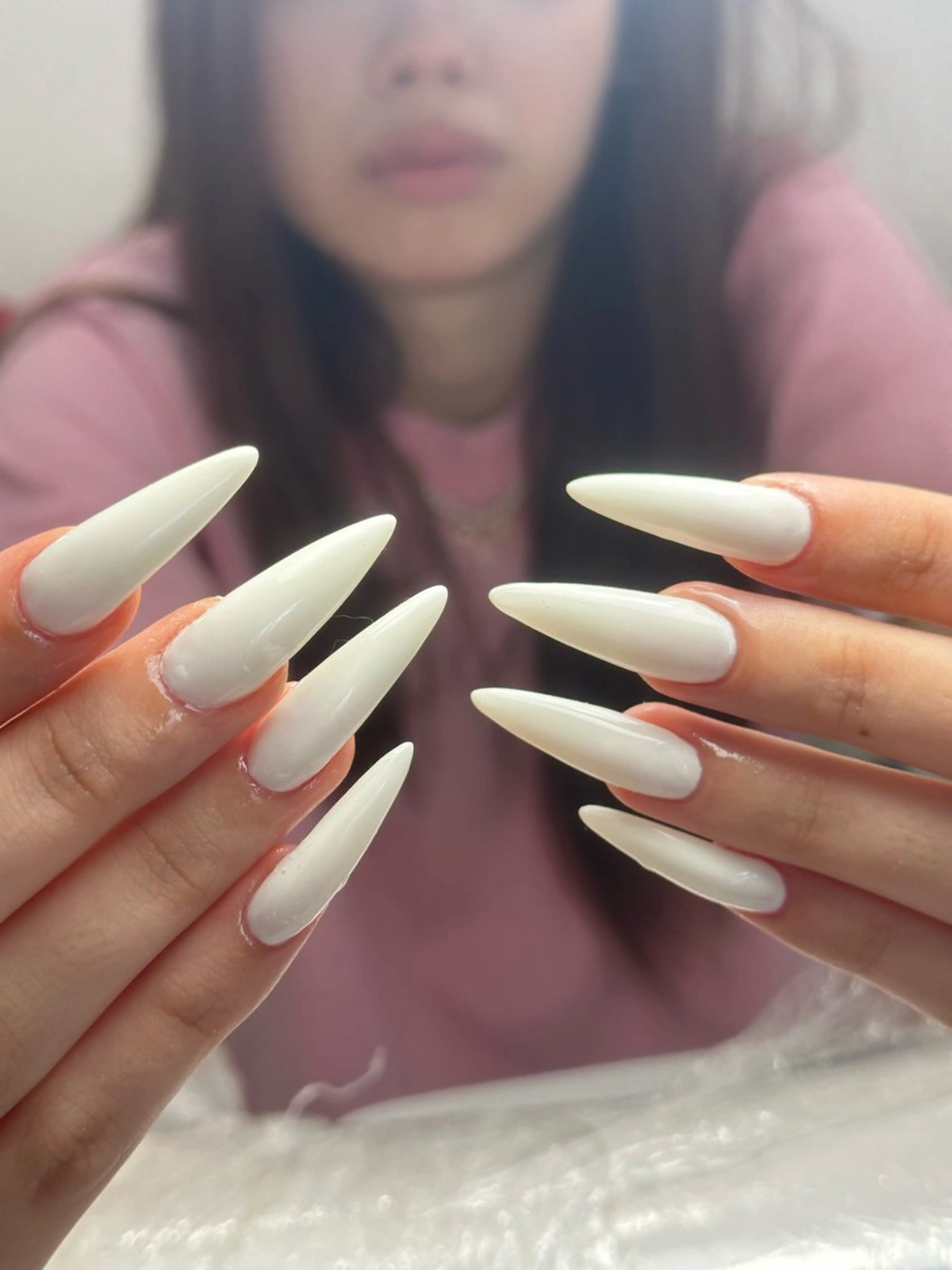 ネイル チークネイル 長さ出し ガーリー 韓国ネイル マグネットネイル Junn Nailのネイルデザイン