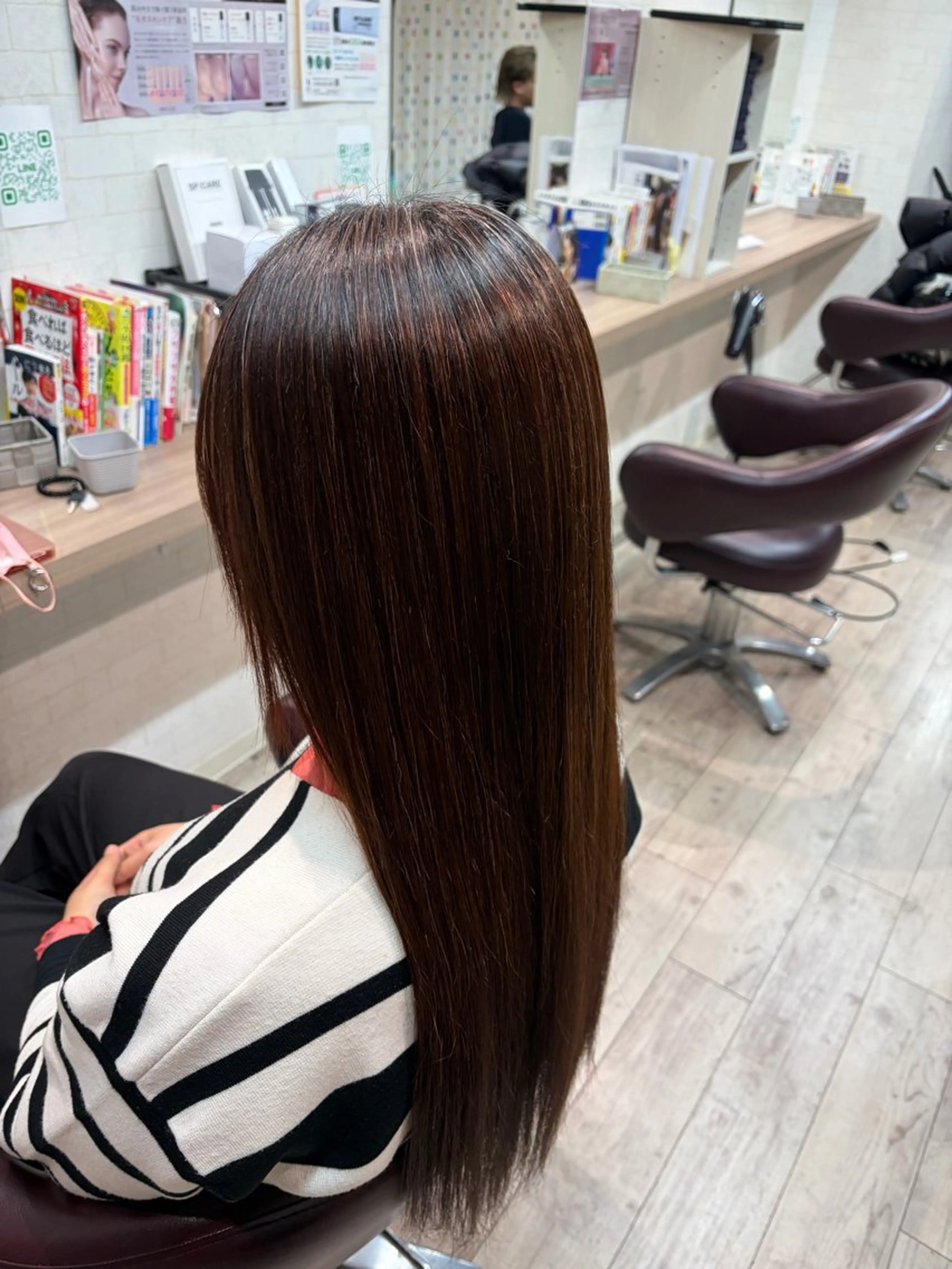ロング 縮毛矯正 縮毛矯正 大賀 鈴のヘアスタイル
