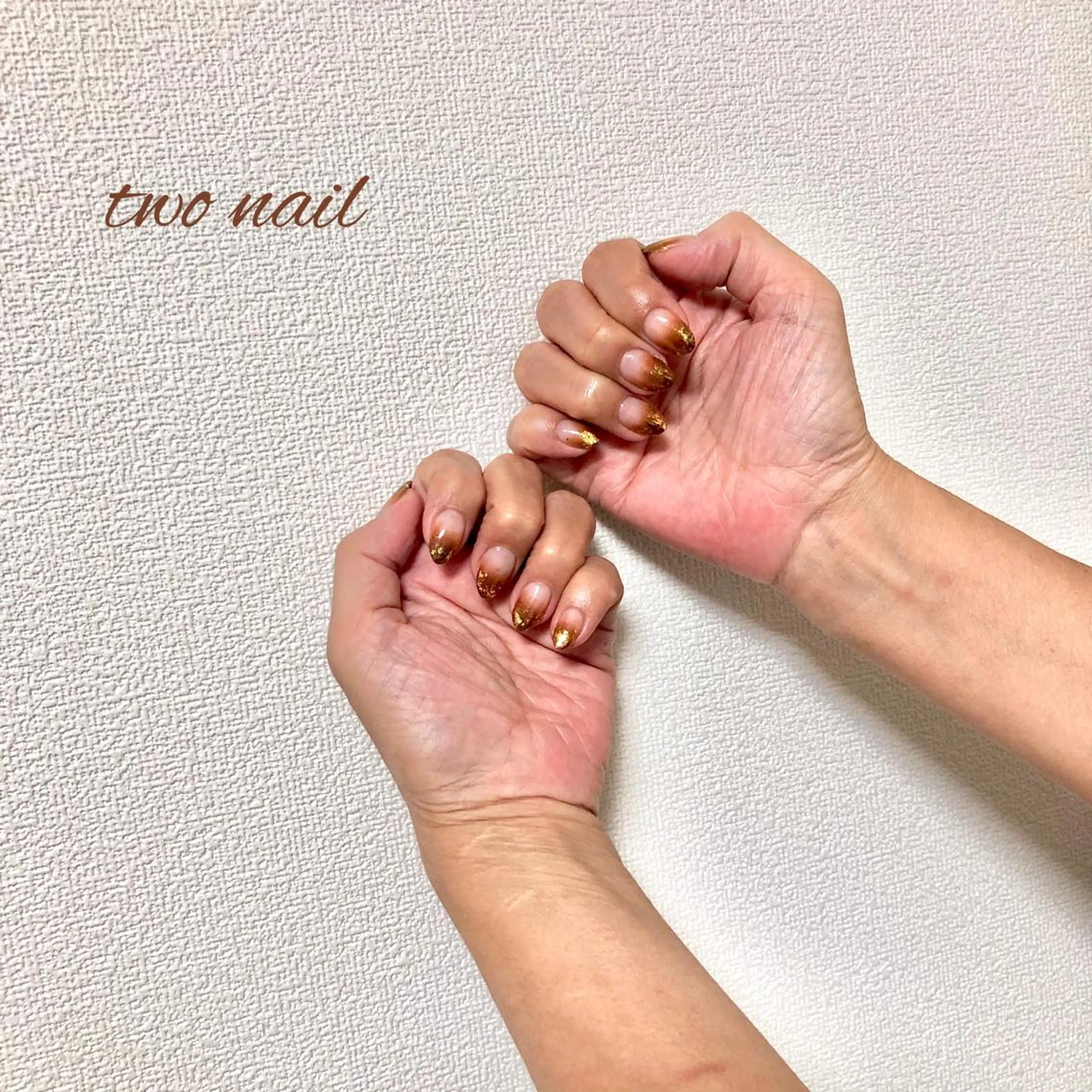 ネイル アートネイル ブラウン フットネイル ハート ニュアンスネイル ハンドネイル two nailのネイルデザイン