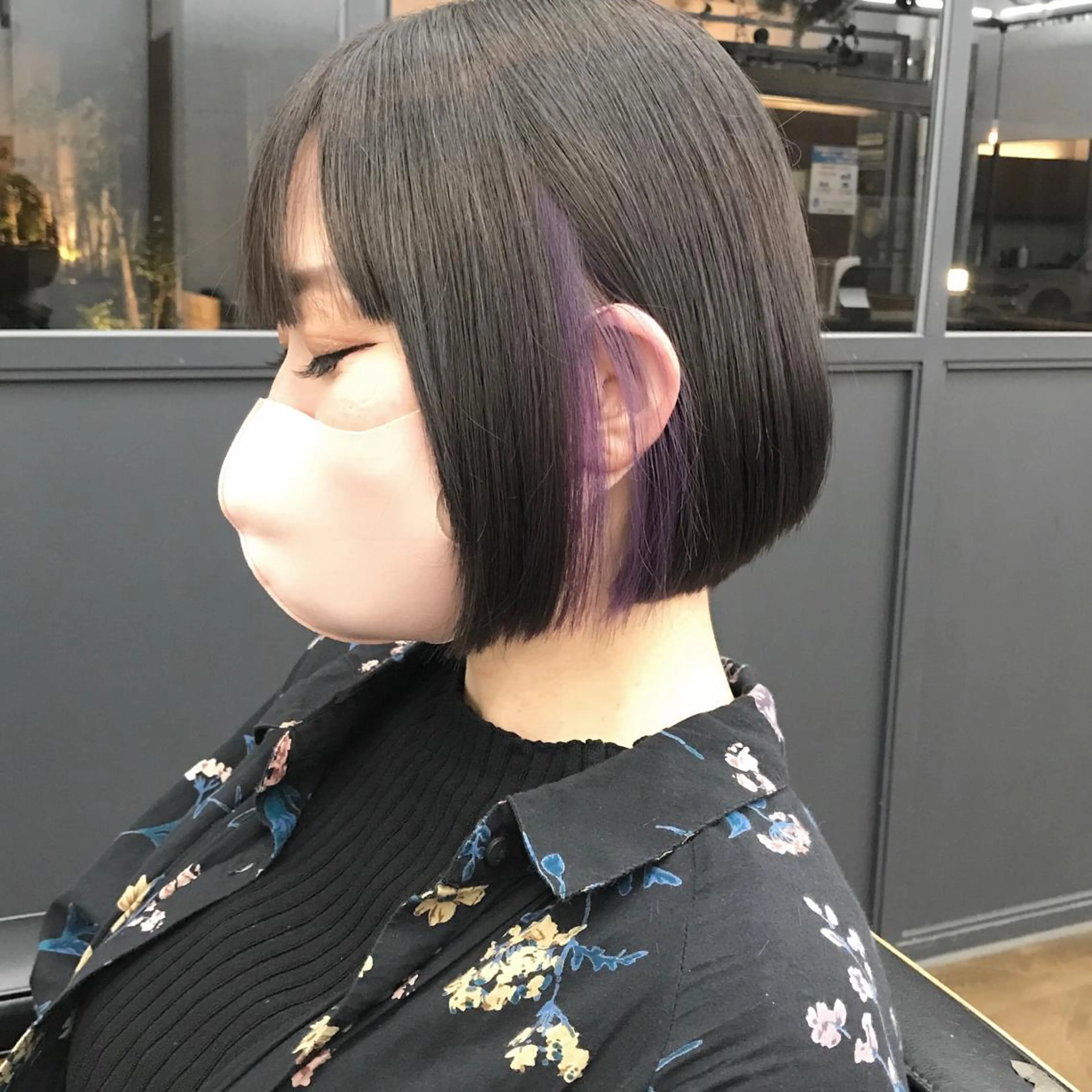ショート カラー ブリーチ ピンクカラー ピンクパープル パープルカラー ボブ カット ヘアカラー トリートメント ヘアセット ✂︎ウルフ・ショート ✂︎MIKUNIのヘアスタイル