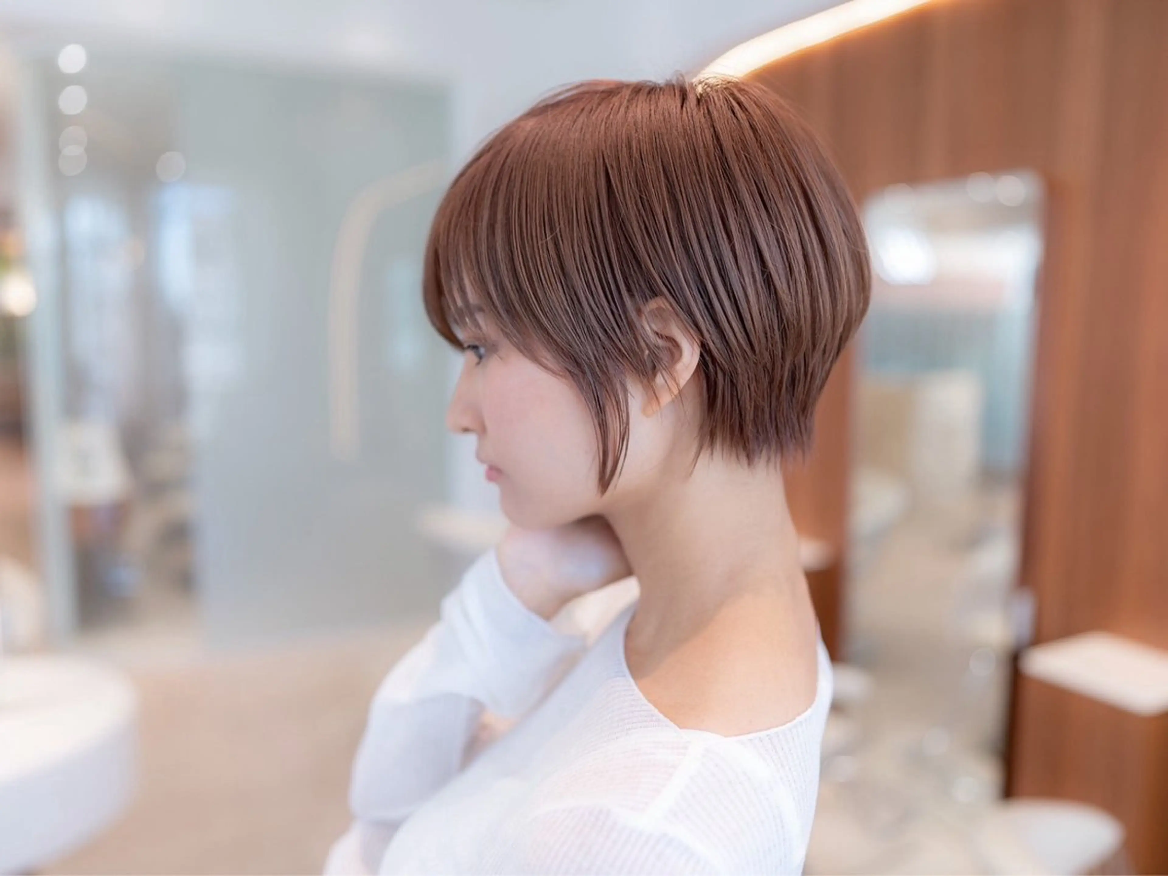ショート カラー ショートボブ ダブルカラー イルミナカラー ボブ くびれヘア カット ヘアカラー トリートメント 田中航平/渋谷ボブ/ レイヤーボブのヘアスタイル