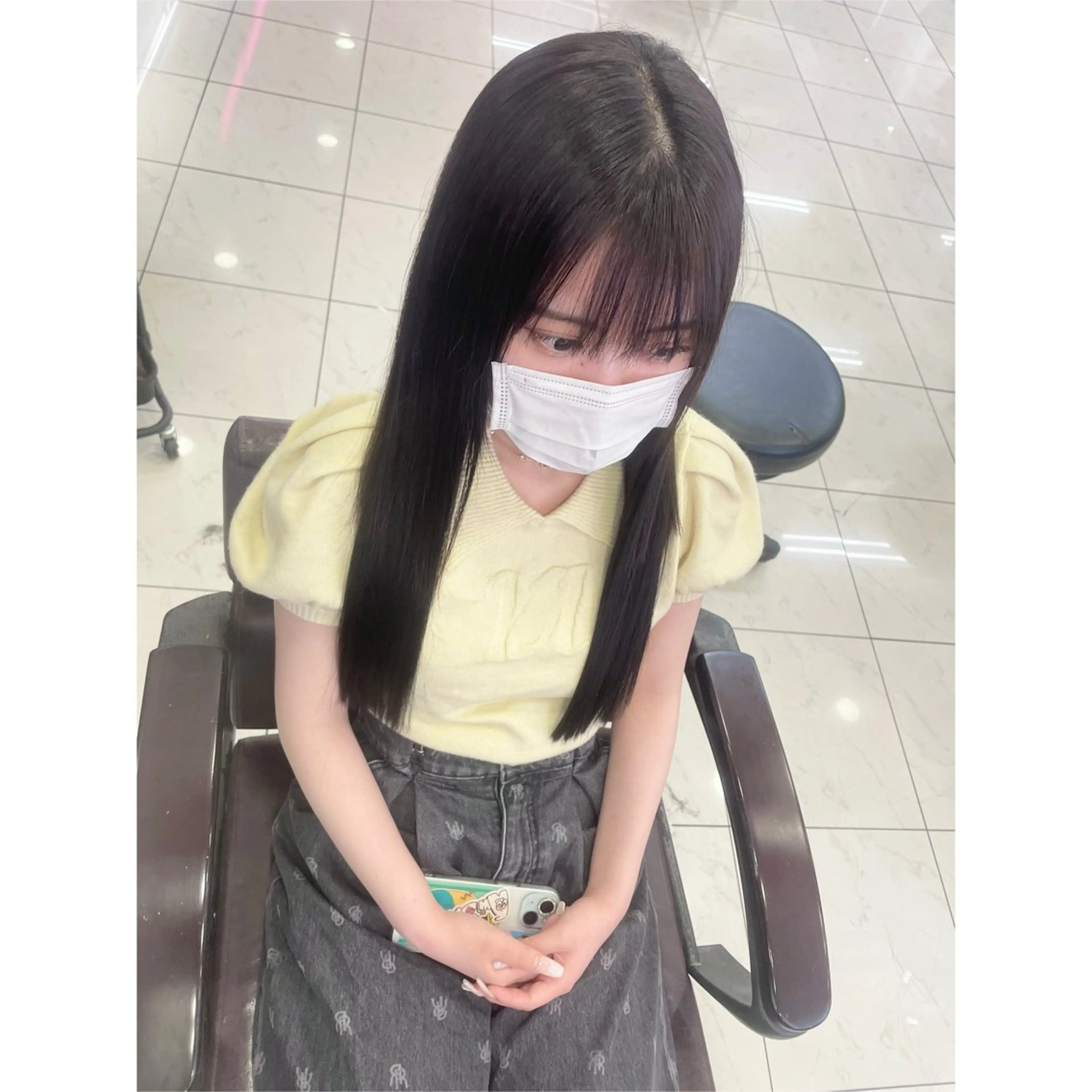 ロング カラー ヘアアレンジ シールエクステ バレイヤージュ ベージュカラー ブリーチ ケアブリーチ M. KANAのヘアスタイル