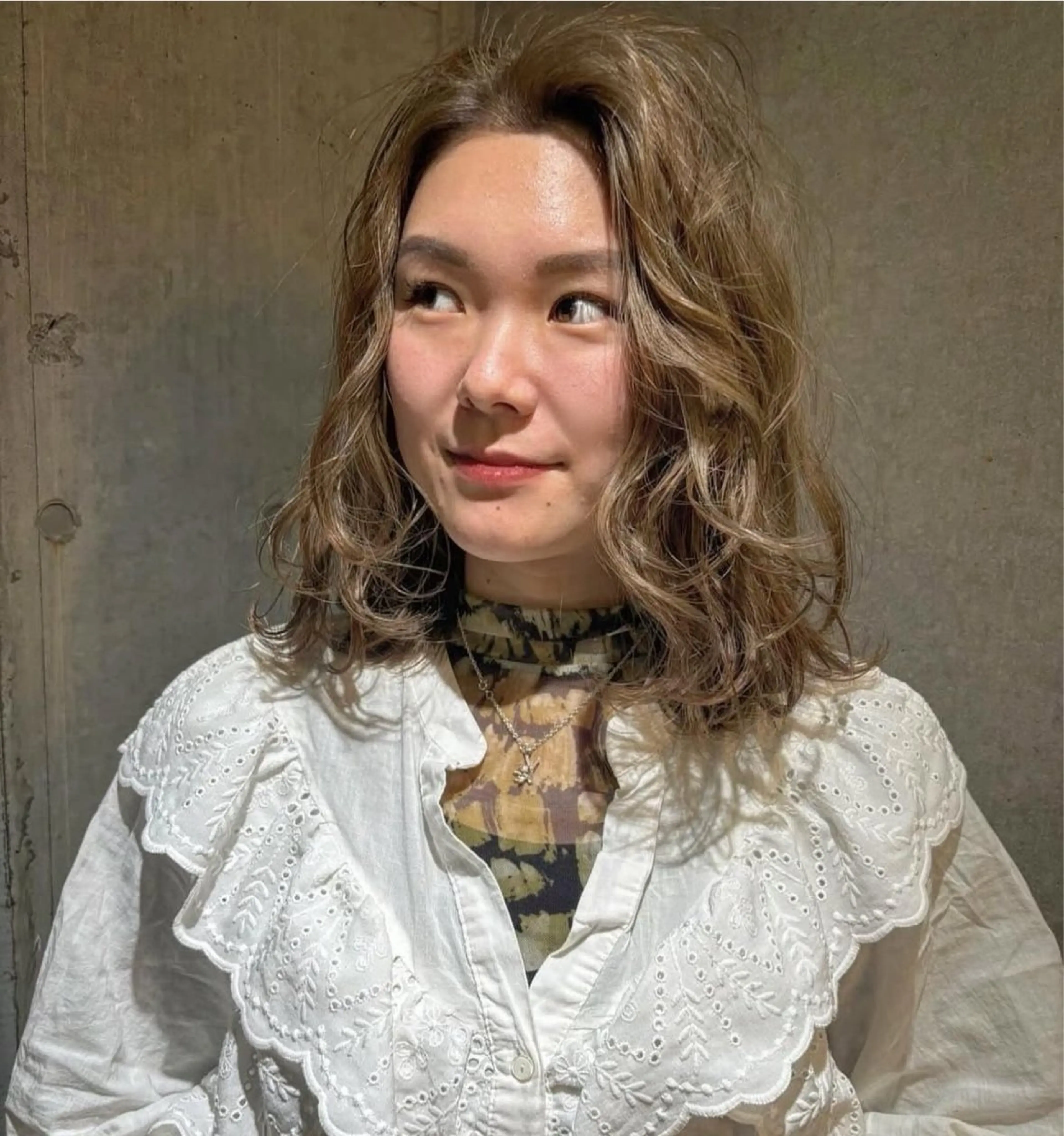 ミディアム カラー ヘアアレンジ キッズ デザインパーマ メンズカット 郁美のヘアスタイル