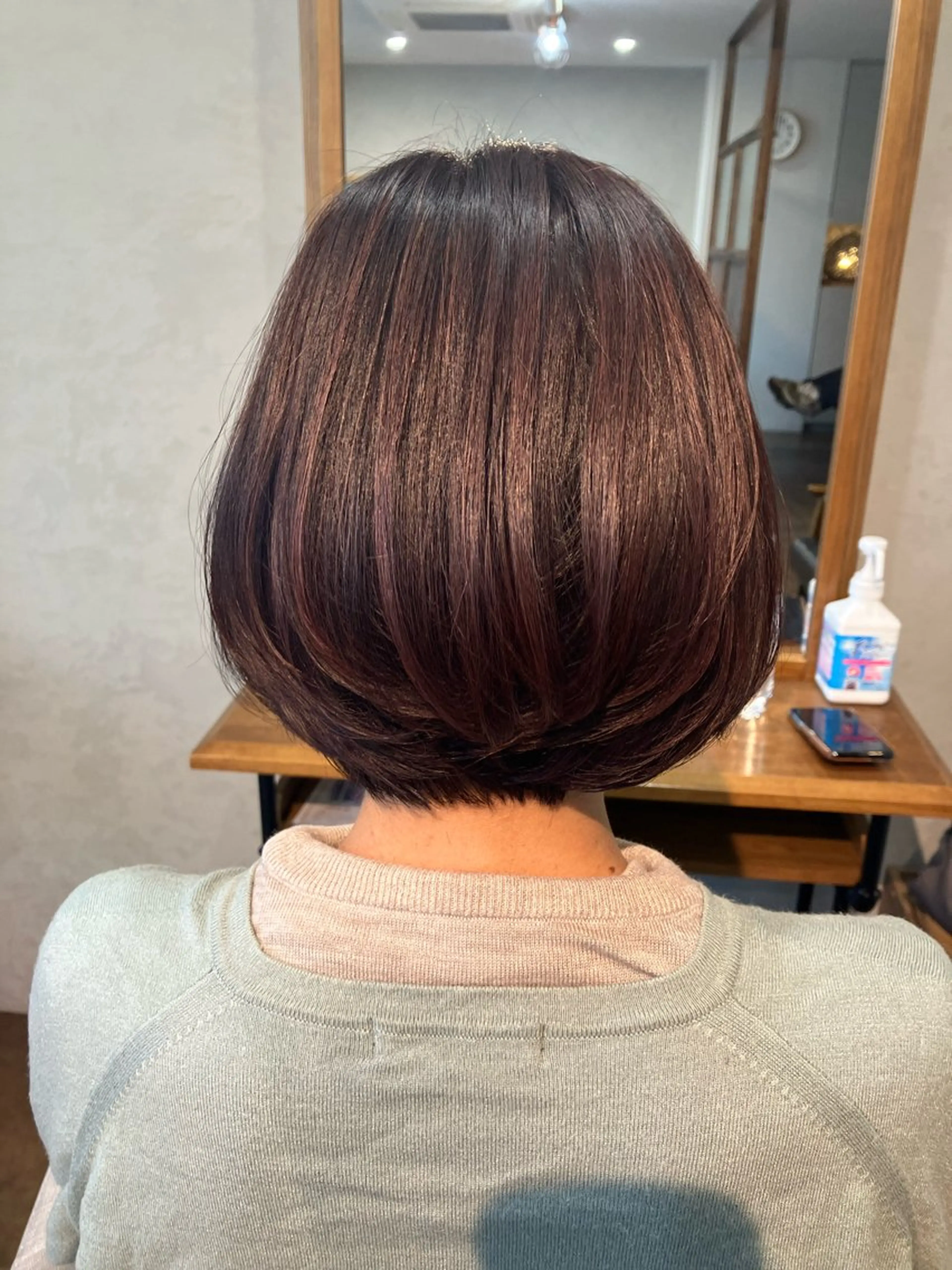 ショート カラー ブラウンカラー 透明感カラー グラデーションカラー パープルカラー パープルブラウン Hair&Make Nahoのマツエク・マツパデザイン