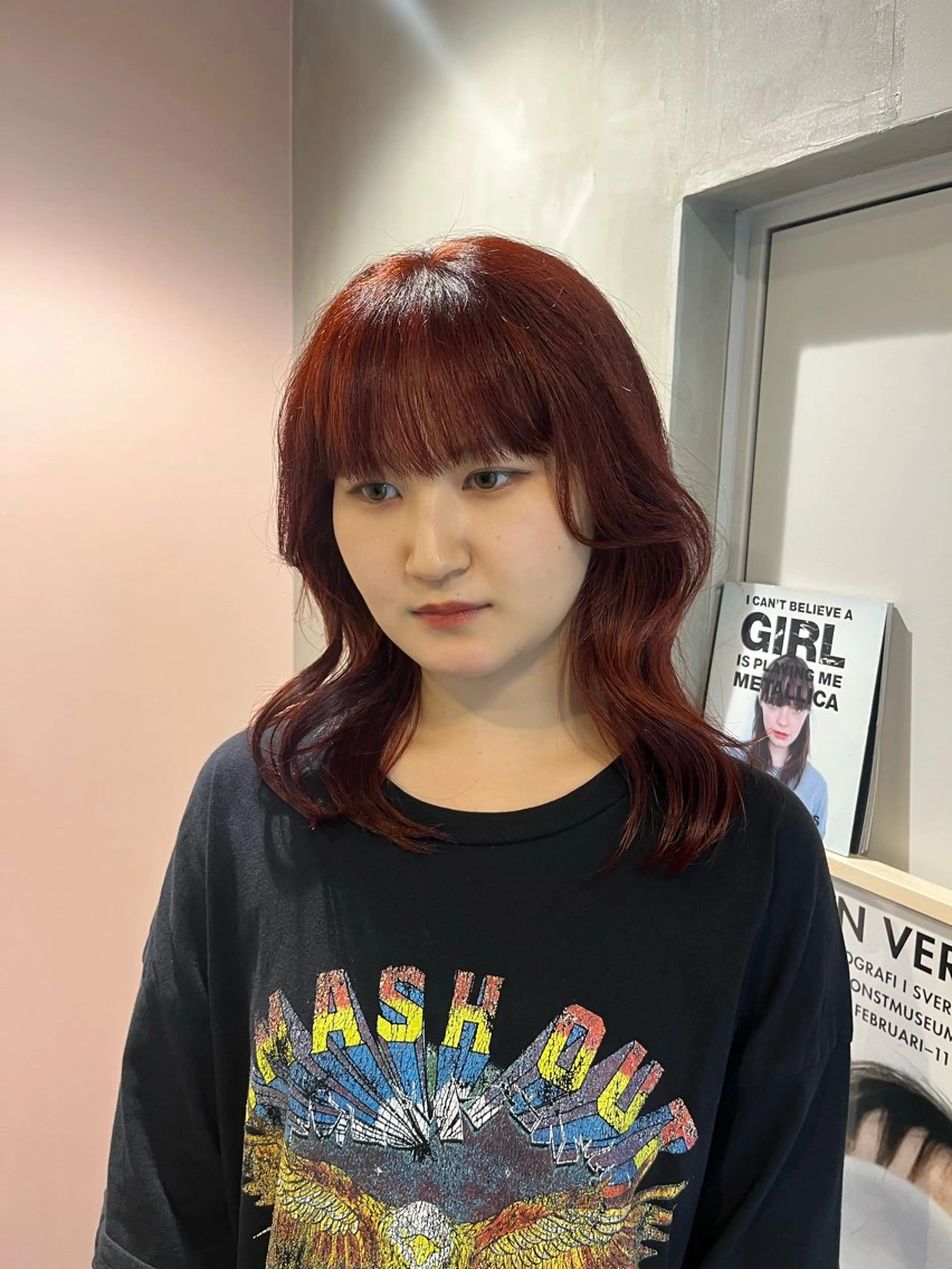 カラー オレンジ 韓国アンニュイ/ アミのヘアスタイル