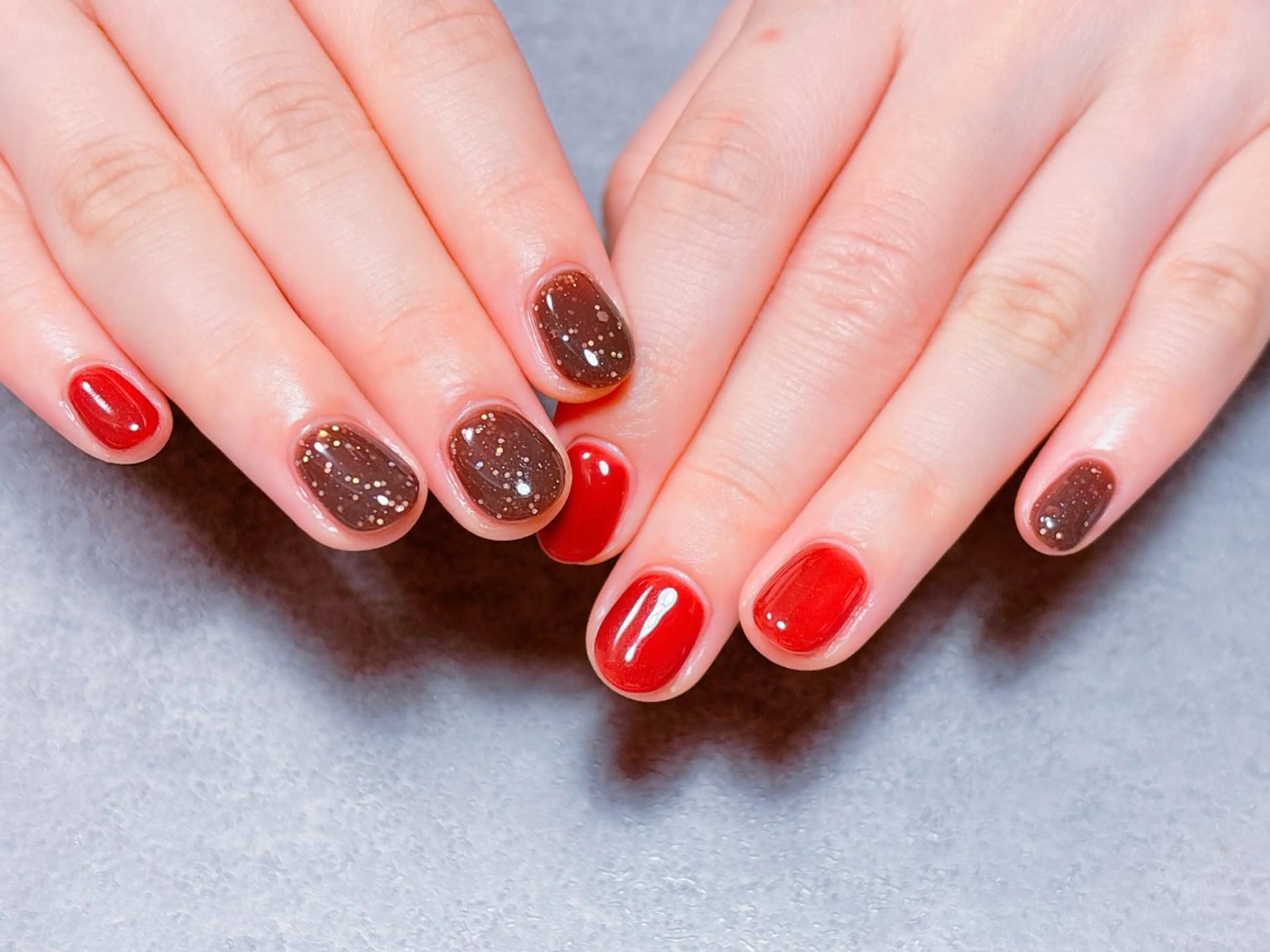 ネイル ハート マグネットネイル ニュアンスネイル リボン ハンドネイル ハンドケア ゆ か_Nails💫のネイルデザイン