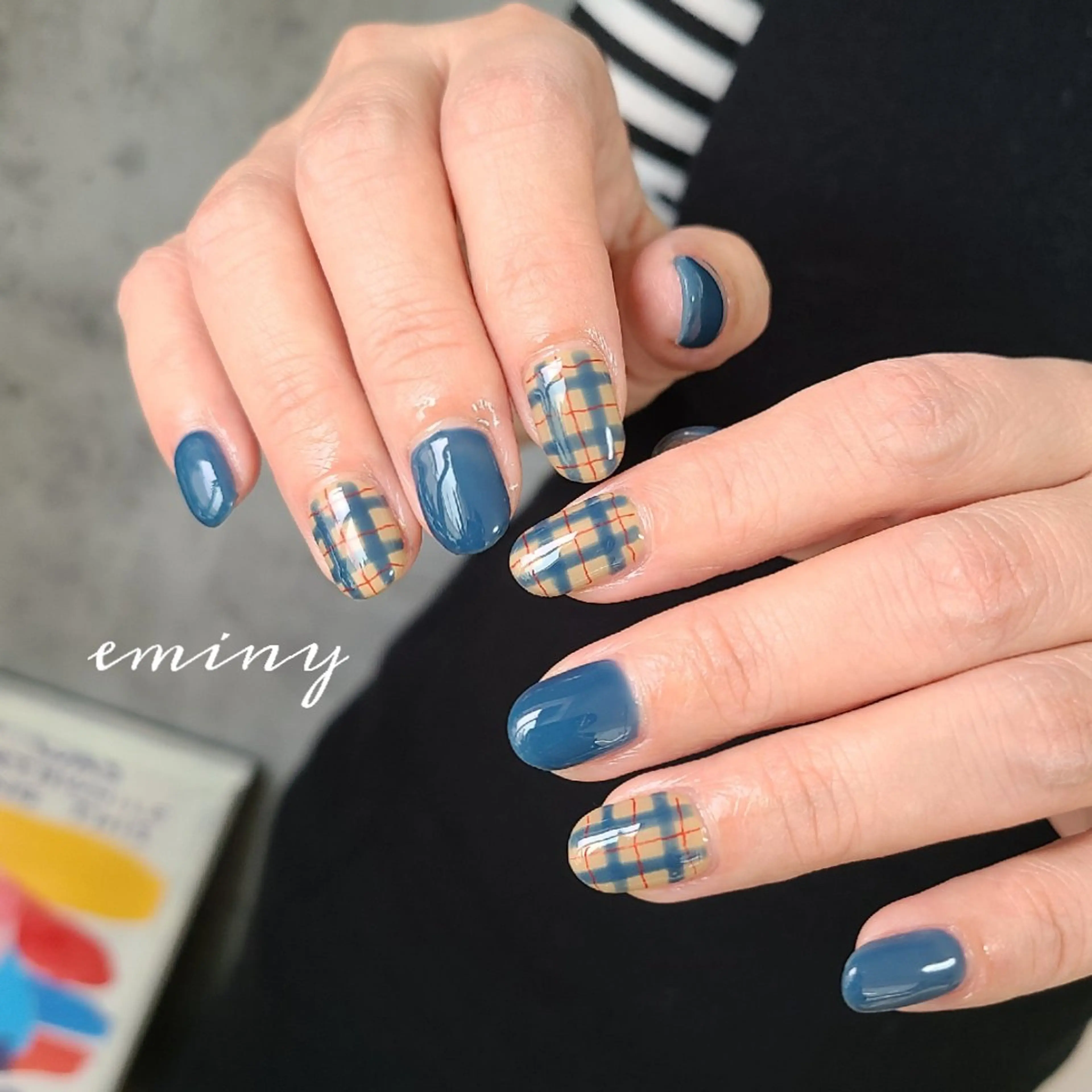 ネイル 韓国ネイル ショートネイル 冬ネイル ハンドネイル nail salon  eminyのネイルデザイン