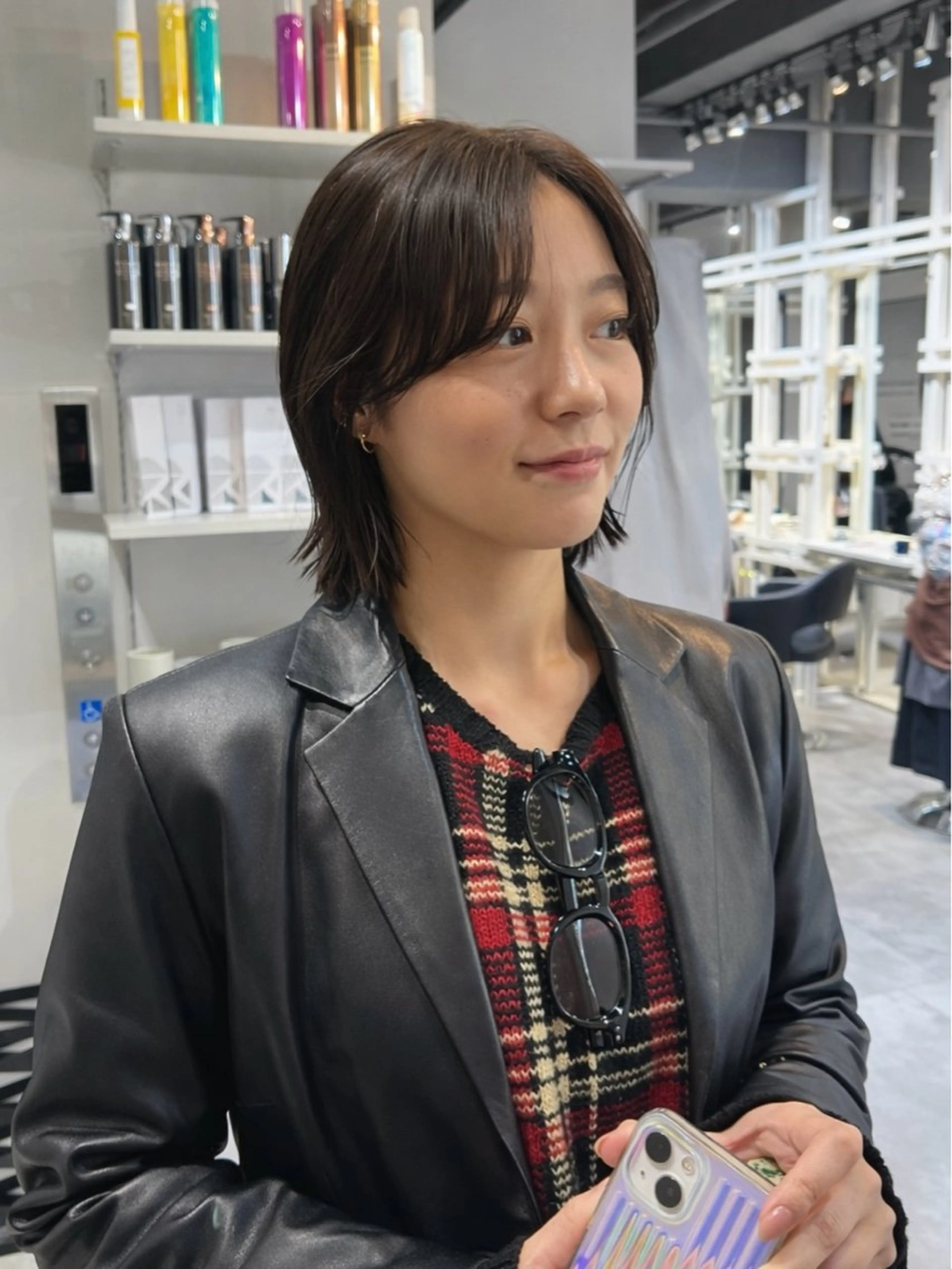 ミディアム カット ヘアカラー トリートメント 透明感カラー/恵比寿 /レイヤーカット大場のヘアスタイル