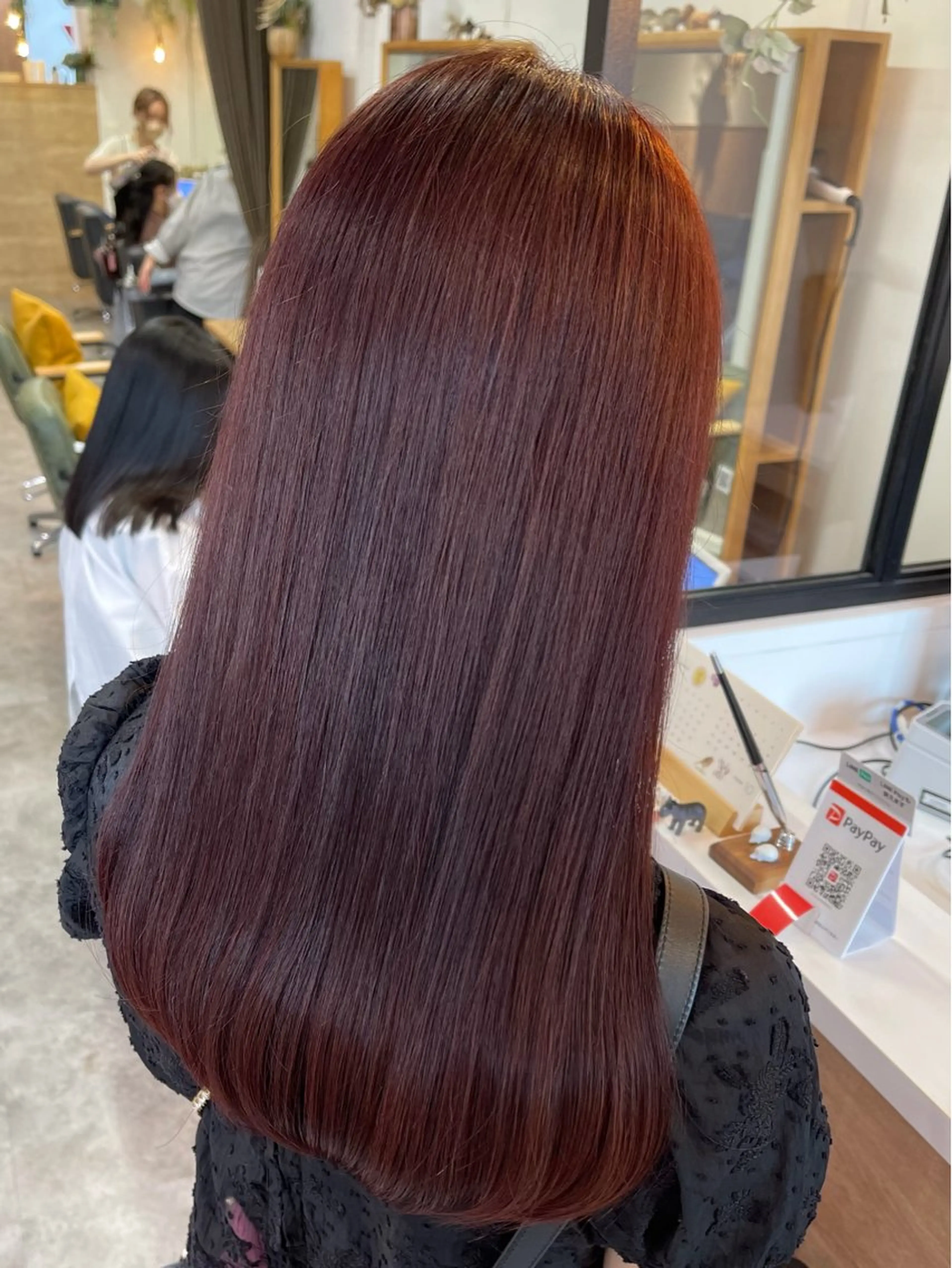 ロング カラー ボルドーカラー ヘアカラー トリートメント ヘッドスパ ブリーチ✨/似合わせ カラー🎀/Yuzuのヘアスタイル