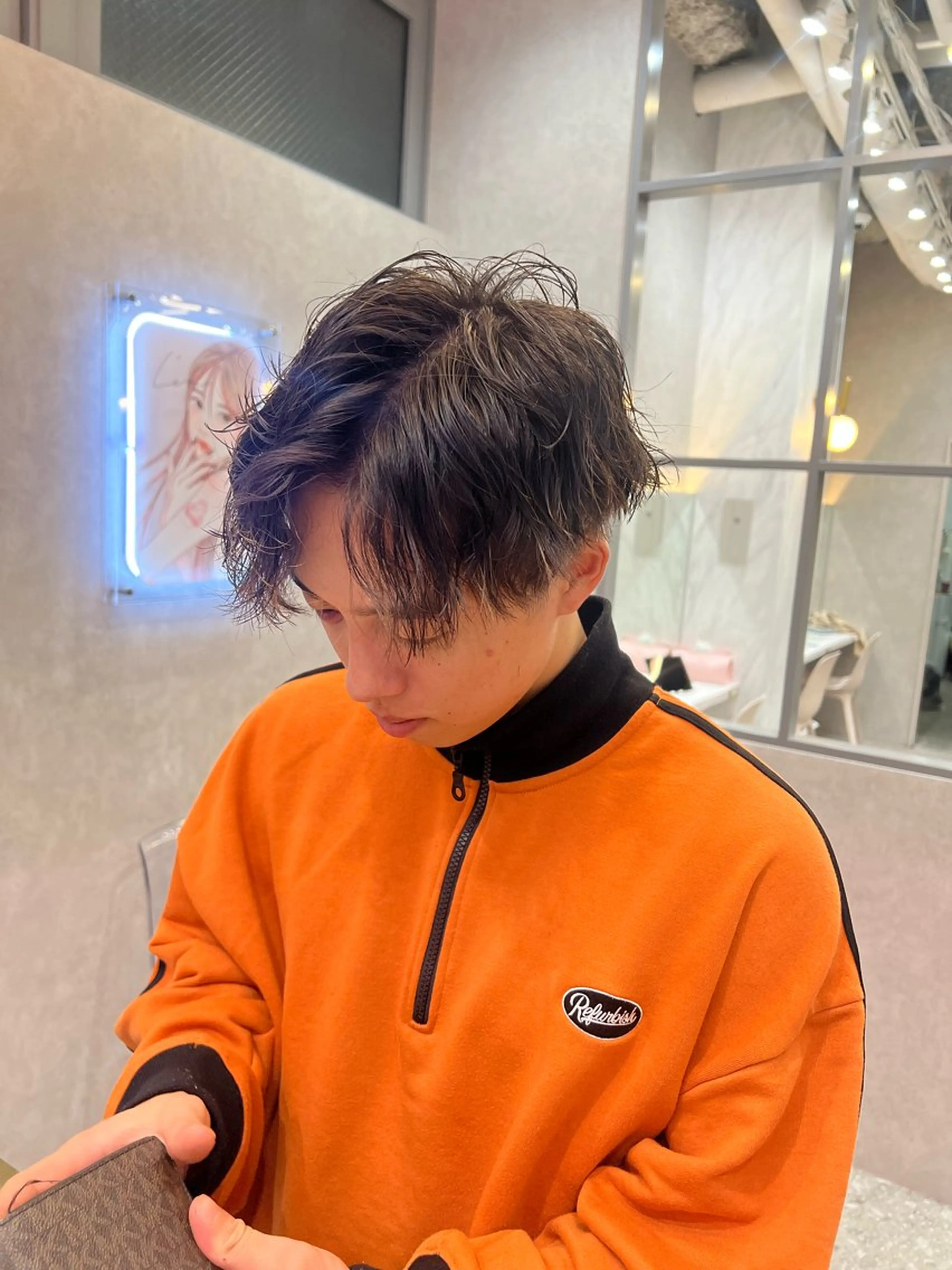 ショート カラー ヘアアレンジ メンズ ARIA💎縮毛矯正 ブリーチ💎複雑履歴のヘアスタイル