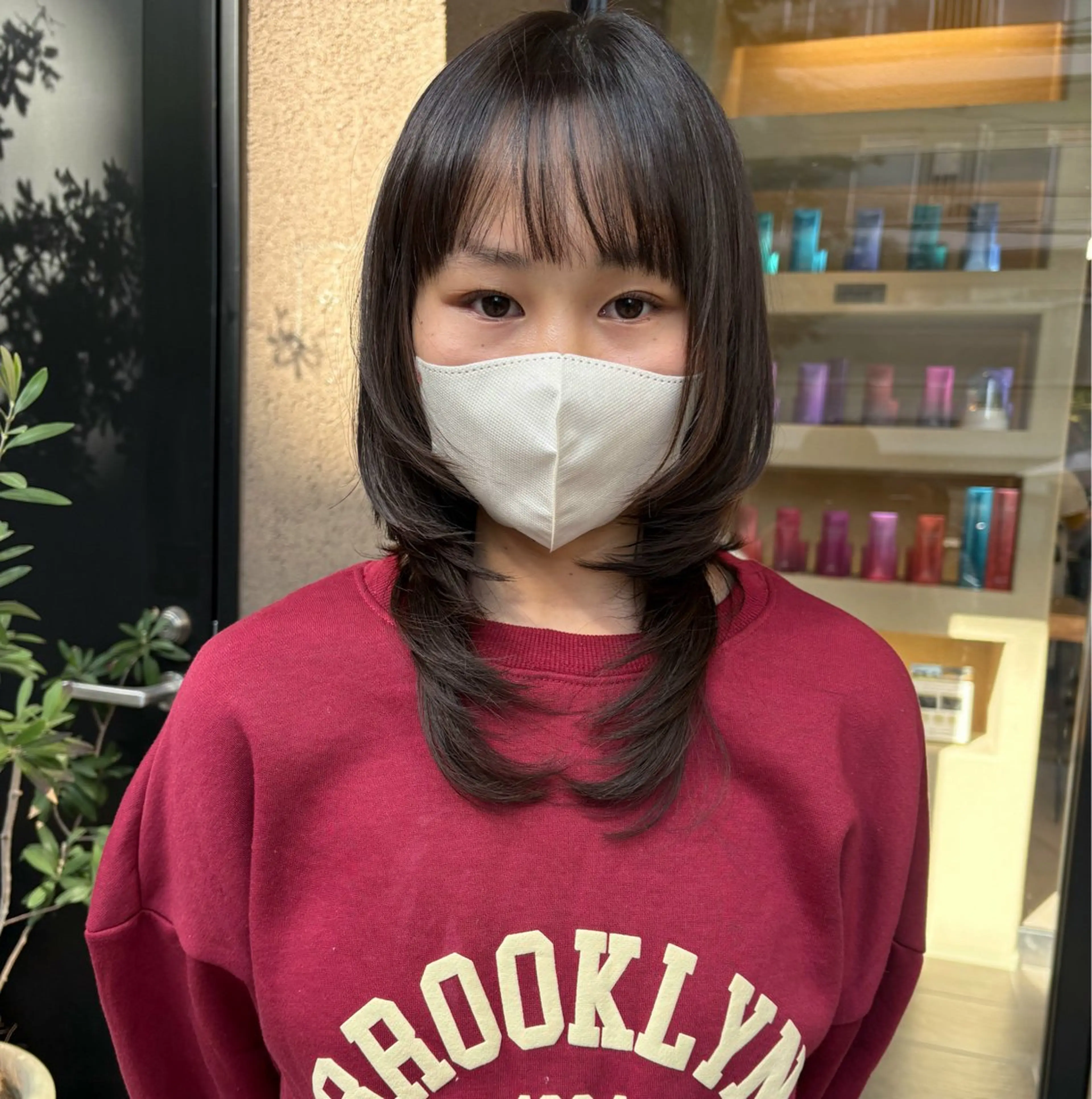 ミディアム 縮毛矯正 oggi西新所属・ゆい/ ショート/レイヤーのヘアスタイル