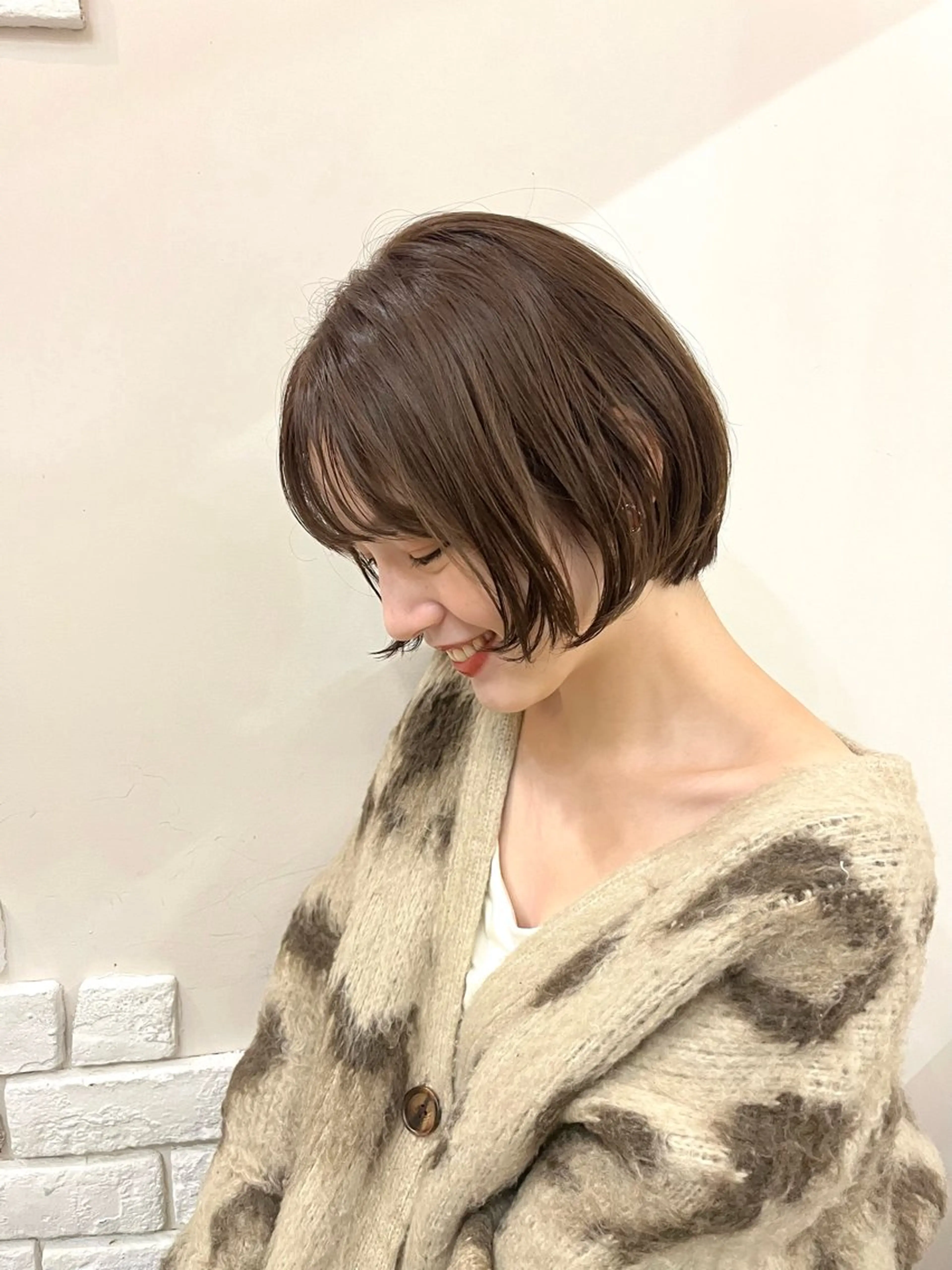 ショート カラー カット ヘアカラー トリートメント en,所属・en,ボブ/レイヤー パーマ/透明感カラーのヘアスタイル