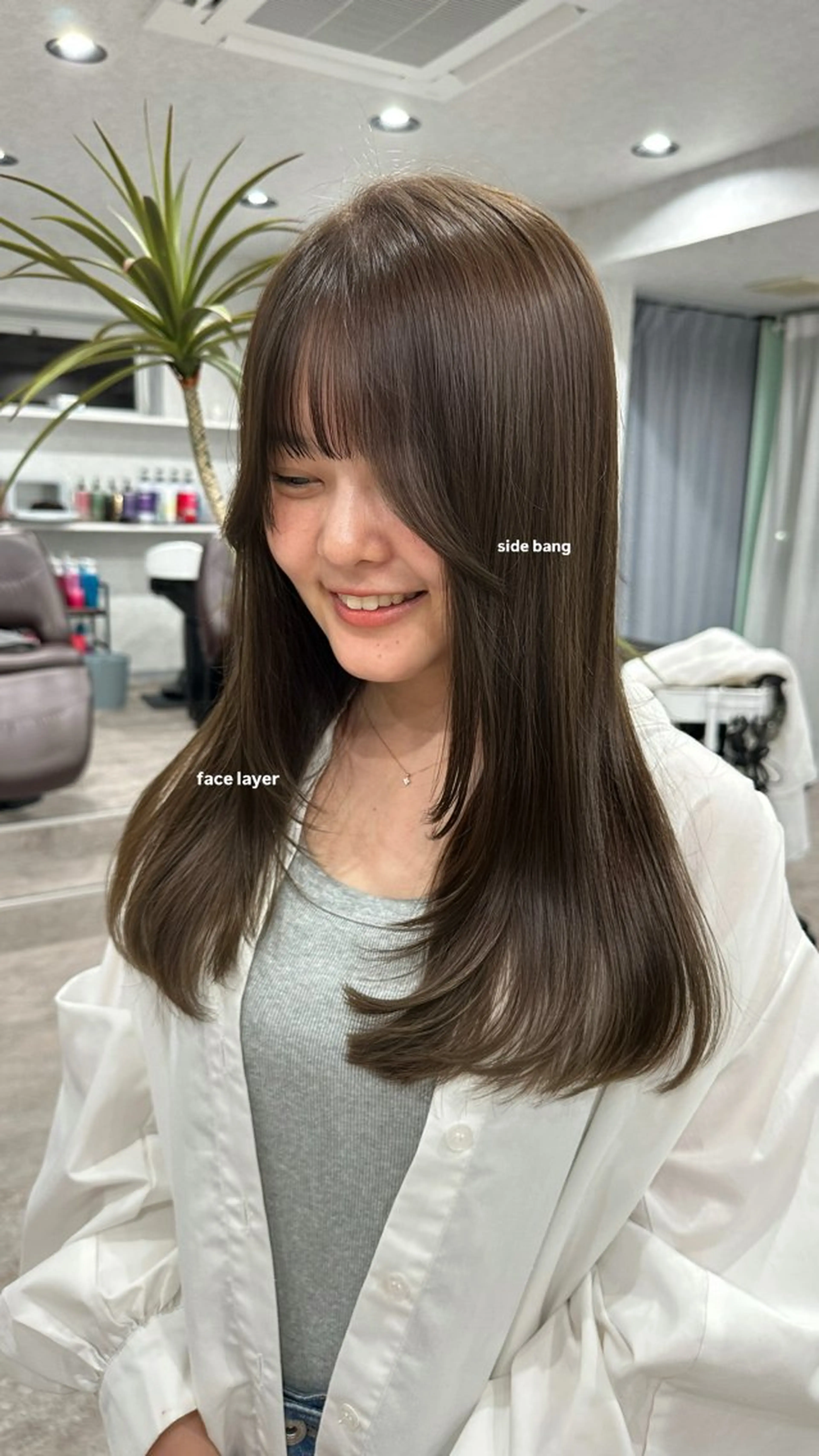 ロング カラー カット トリートメント v-lab studio所属・韓国レイヤーカット/ 艶カラー/ noaのヘアスタイル